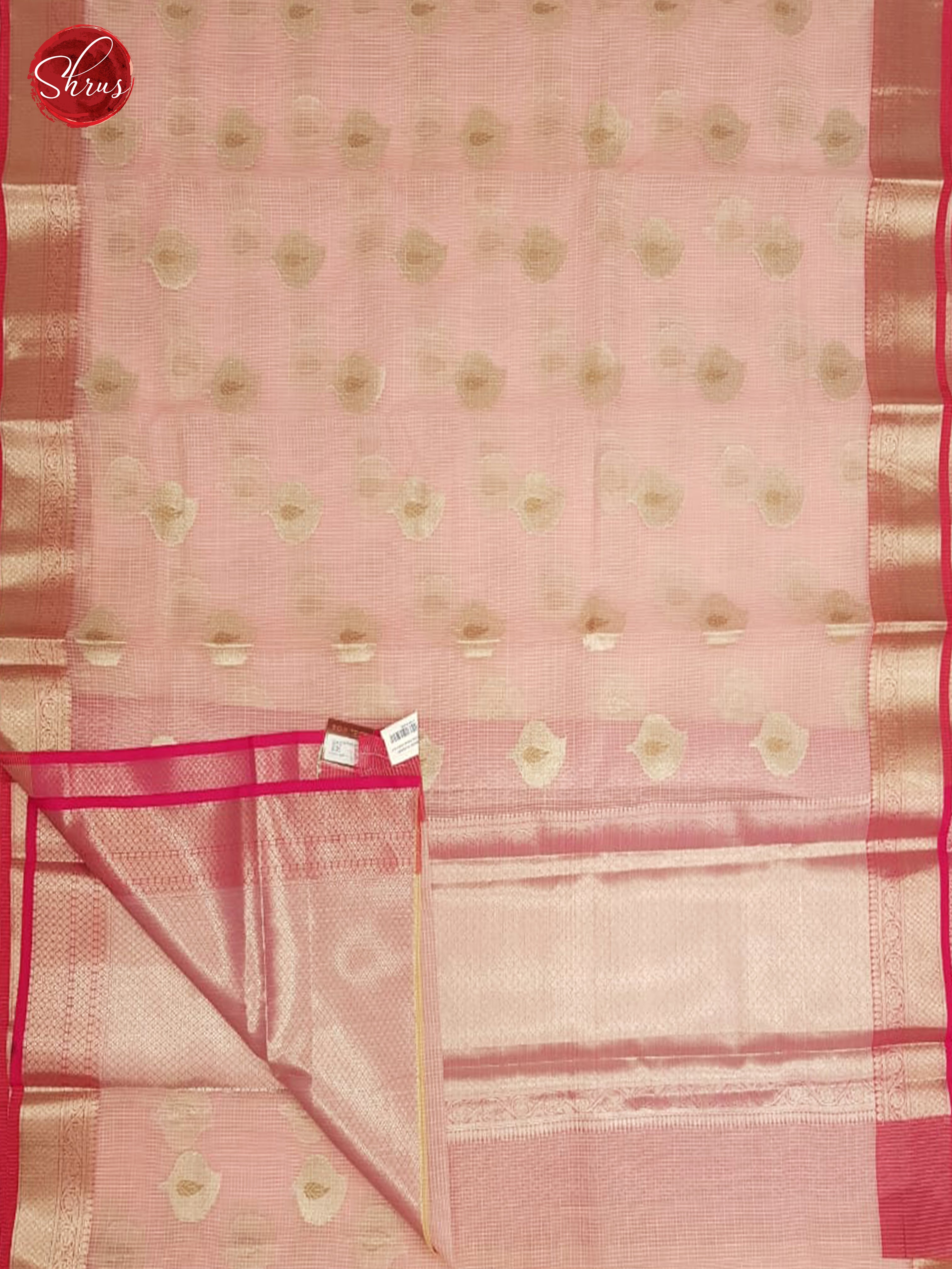 Light Pink & Pink - Kora Banarasi with Gold Zari Border - Shop on ShrusEternity.com