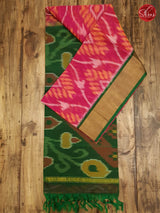 Pink & Green - Pochampally Silk Cotton - Shop on ShrusEternity.com