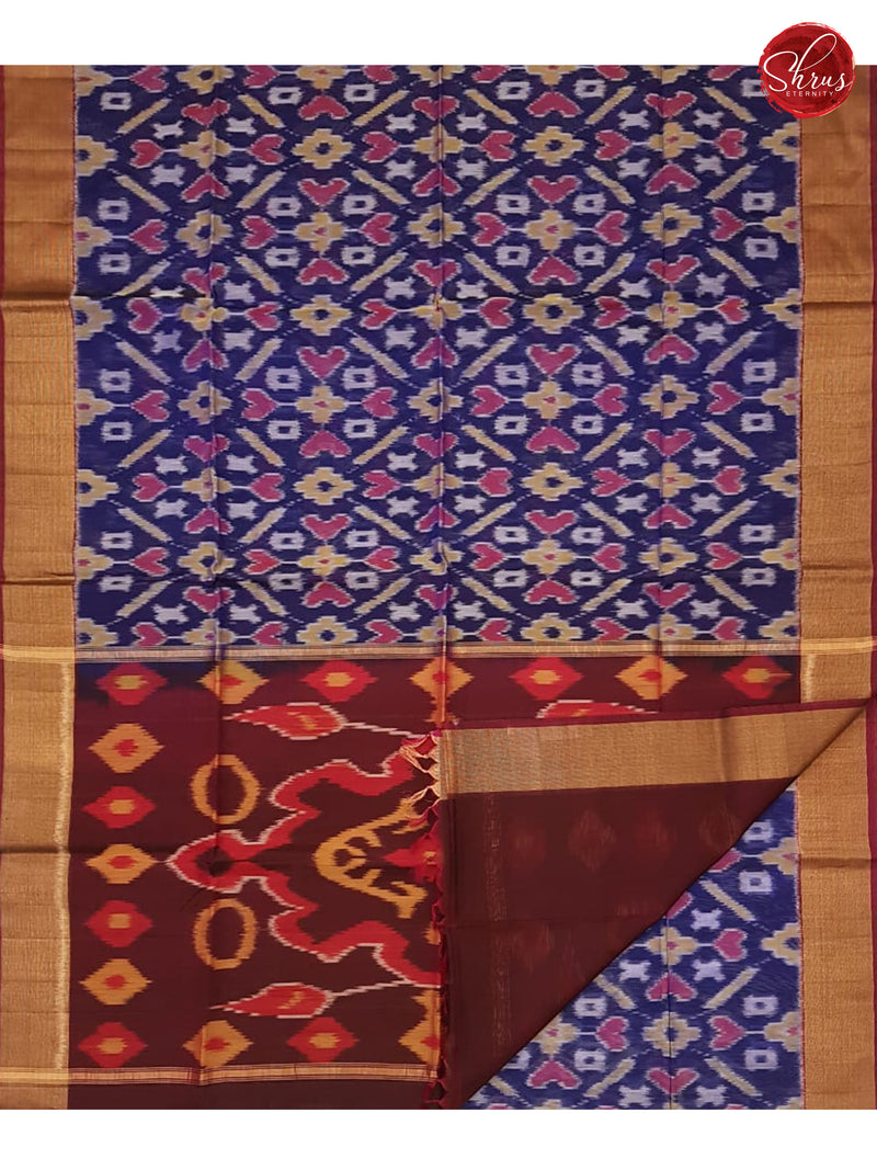Violet & Maroon - Pochampally Silk Cotton - Shop on ShrusEternity.com