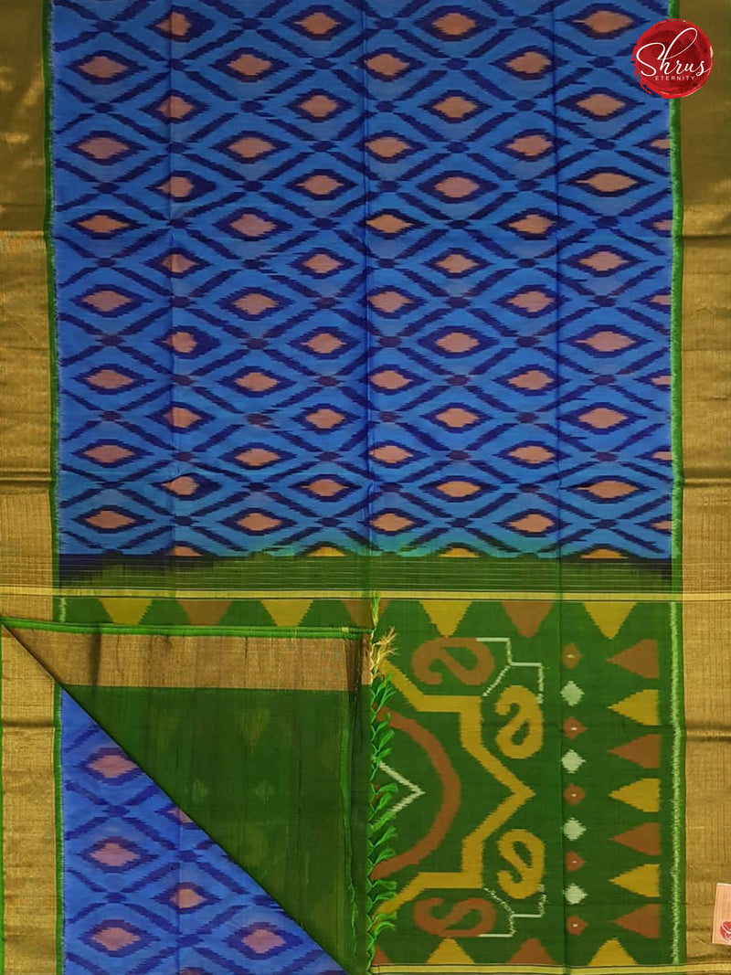 Blue & Green - Pochampally Silk Cotton - Shop on ShrusEternity.com