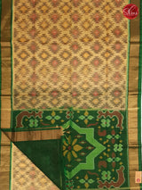 Beige & Green - Pochampally Silk Cotton - Shop on ShrusEternity.com