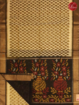 Beige & Brown - Pochampally Silk Cotton - Shop on ShrusEternity.com