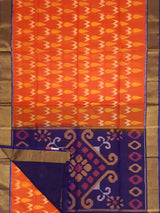 Orange & Blue - Pochampally Silk Cotton - Shop on ShrusEternity.com