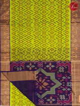 Lime Green & Blue - Pochampally Silk Cotton - Shop on ShrusEternity.com
