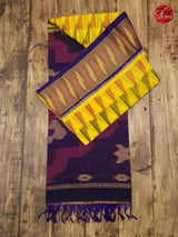 Yellow & Violet - Pochampally Silk Cotton - Shop on ShrusEternity.com