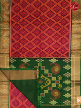 Pink & Green - Pochampally Silk Cotton - Shop on ShrusEternity.com