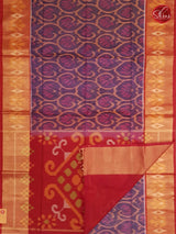 Dark Lavender & Maroon - Pochampally Silk Cotton - Shop on ShrusEternity.com