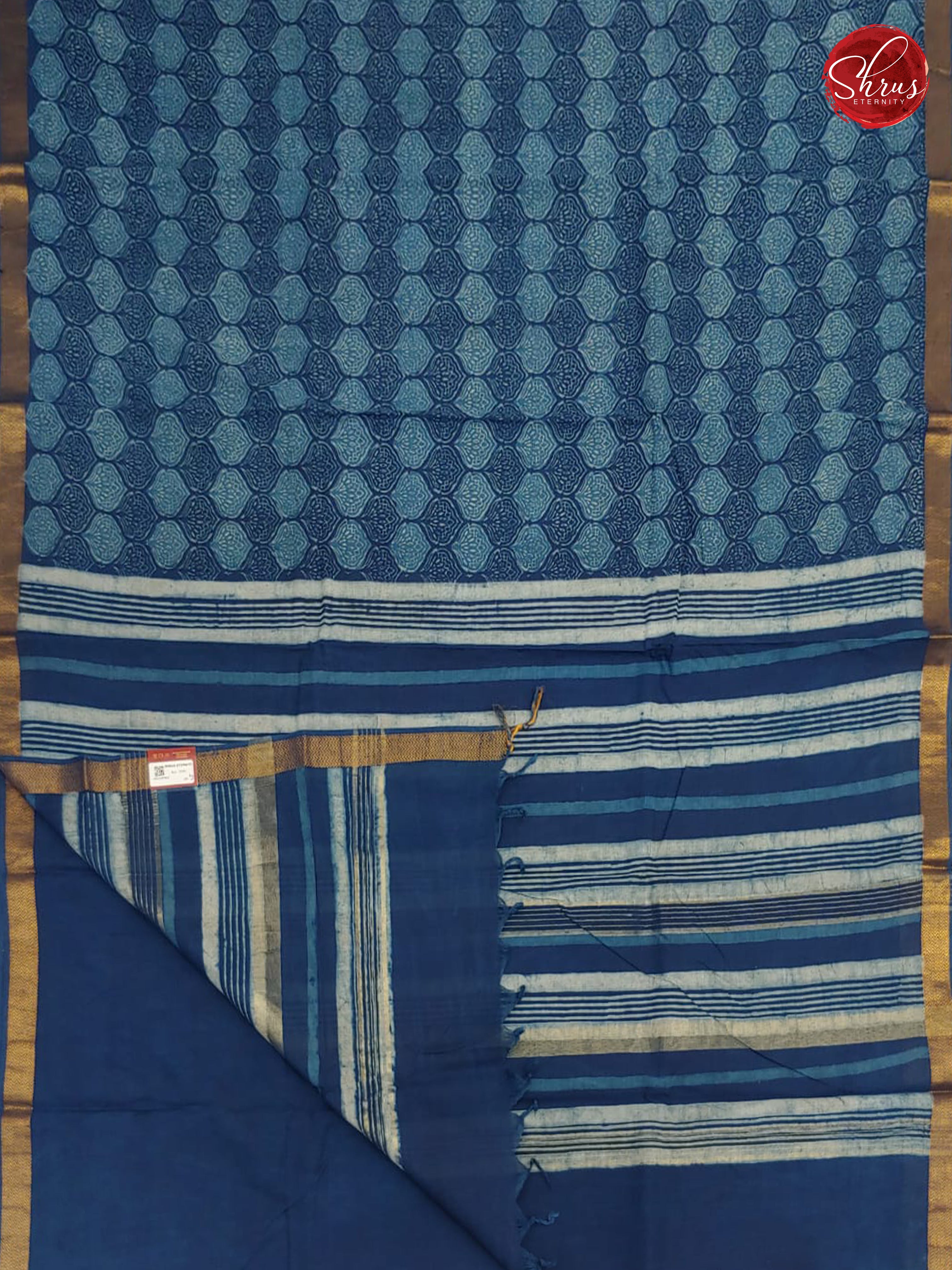 Blue (Single Tone) - Magalagiri Cotton(Dabu Print) - Shop on ShrusEternity.com