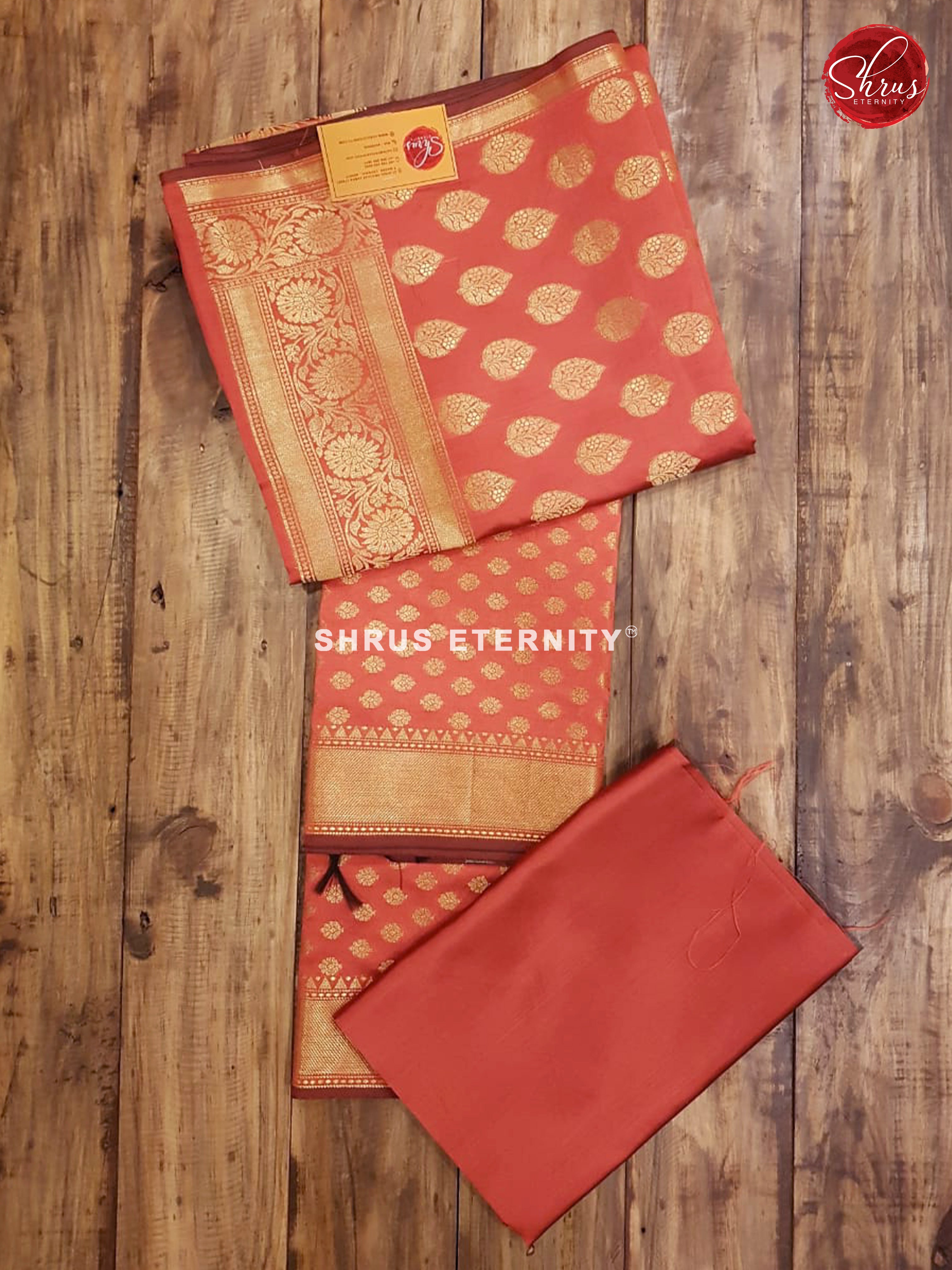 Peachish Pink (Single Tone) - Semi Banarasi  Suit - Shop on ShrusEternity.com