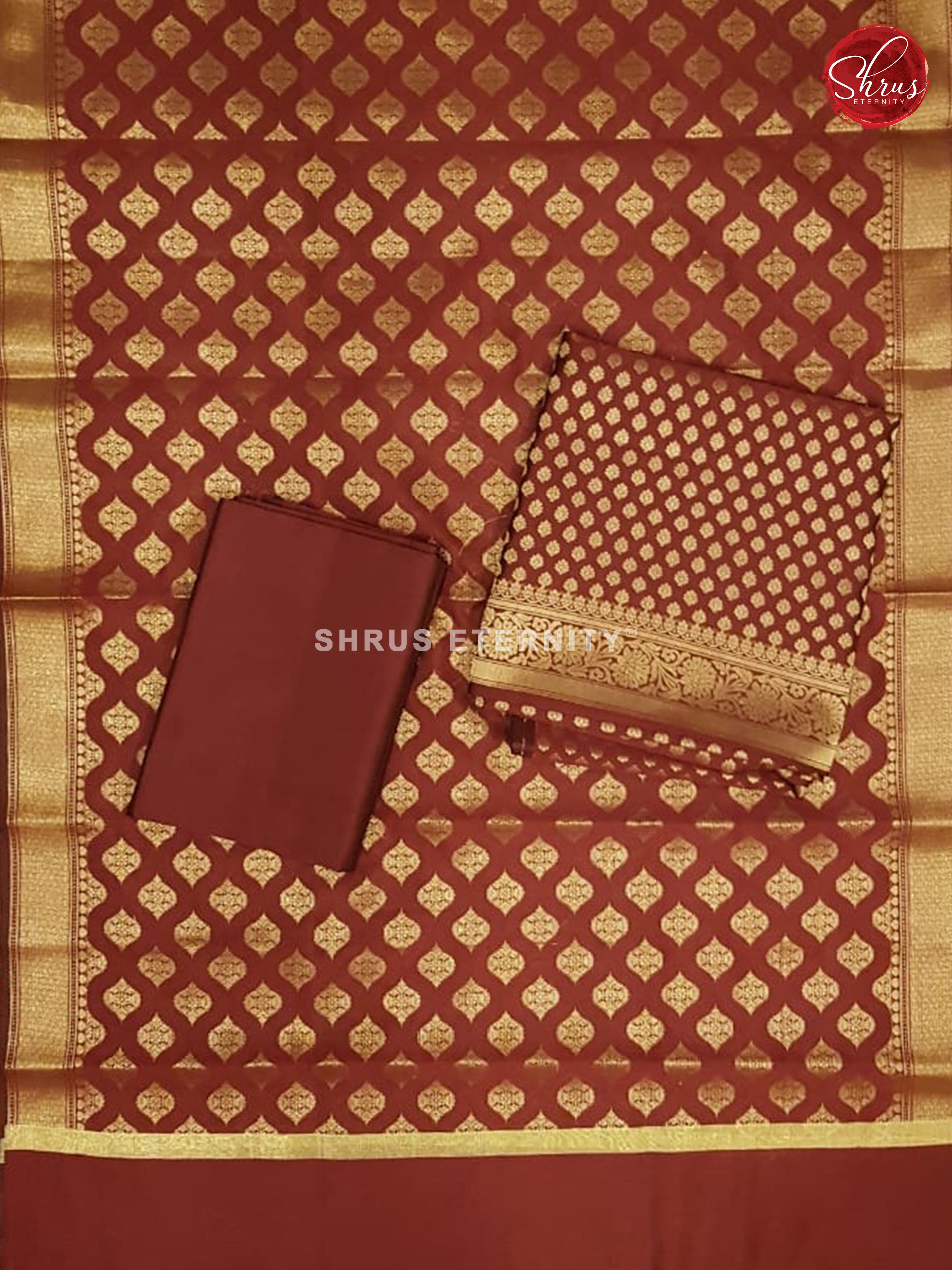 Marooon(Single Tone) - Semi Banarasi  Suit - Shop on ShrusEternity.com