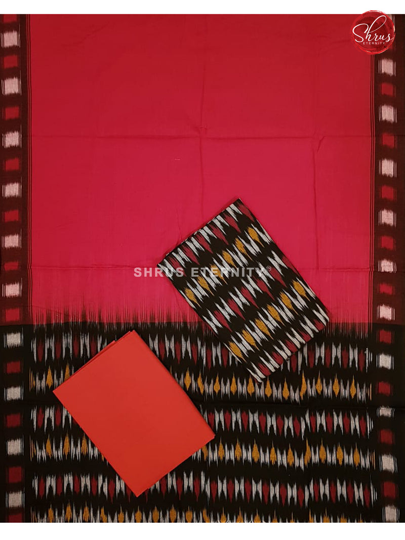 Black & Red - Ikkat Cotton Salwar - Shop on ShrusEternity.com