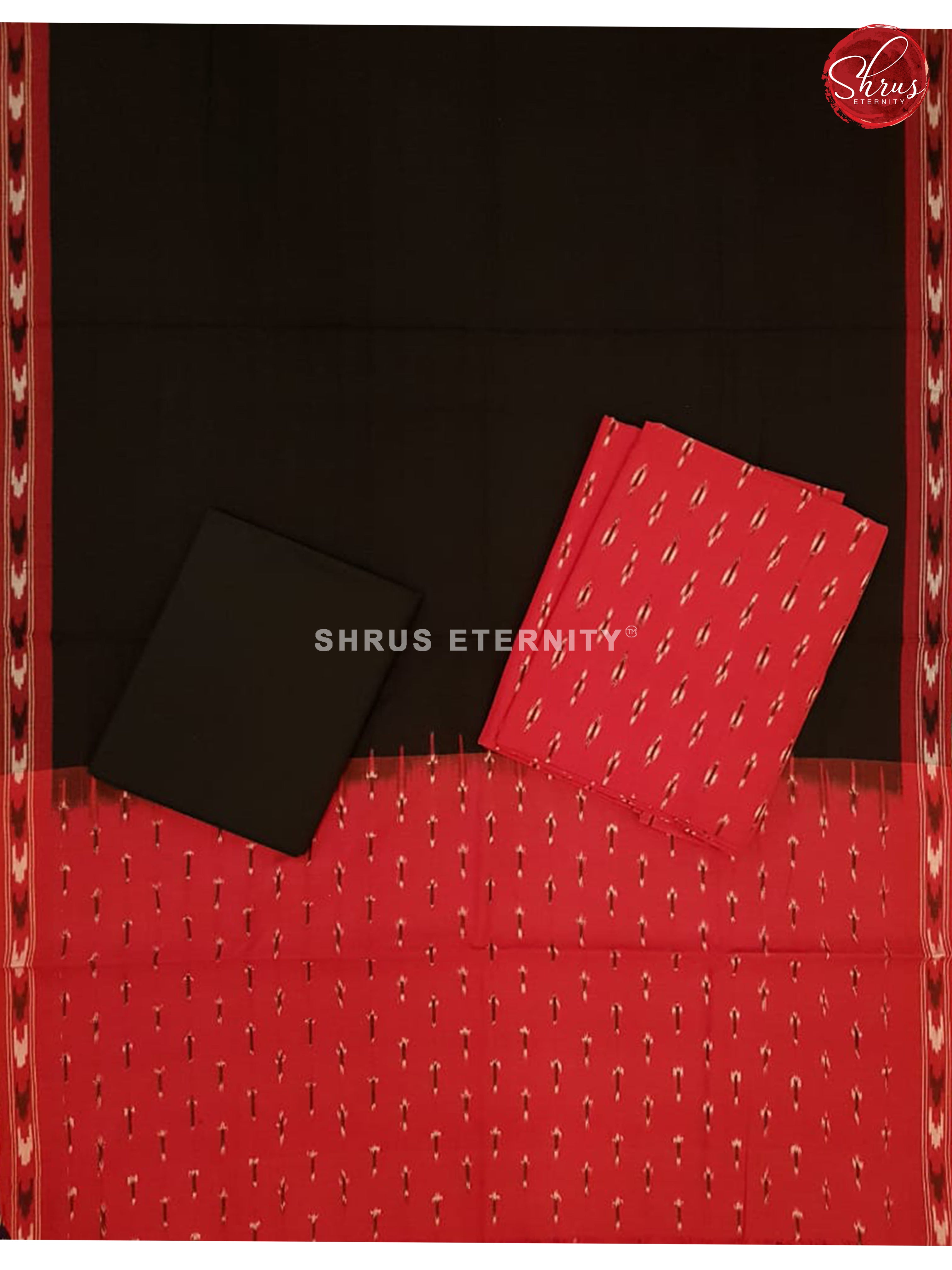 Red & Black  - Ikkat Cotton Salwar - Shop on ShrusEternity.com
