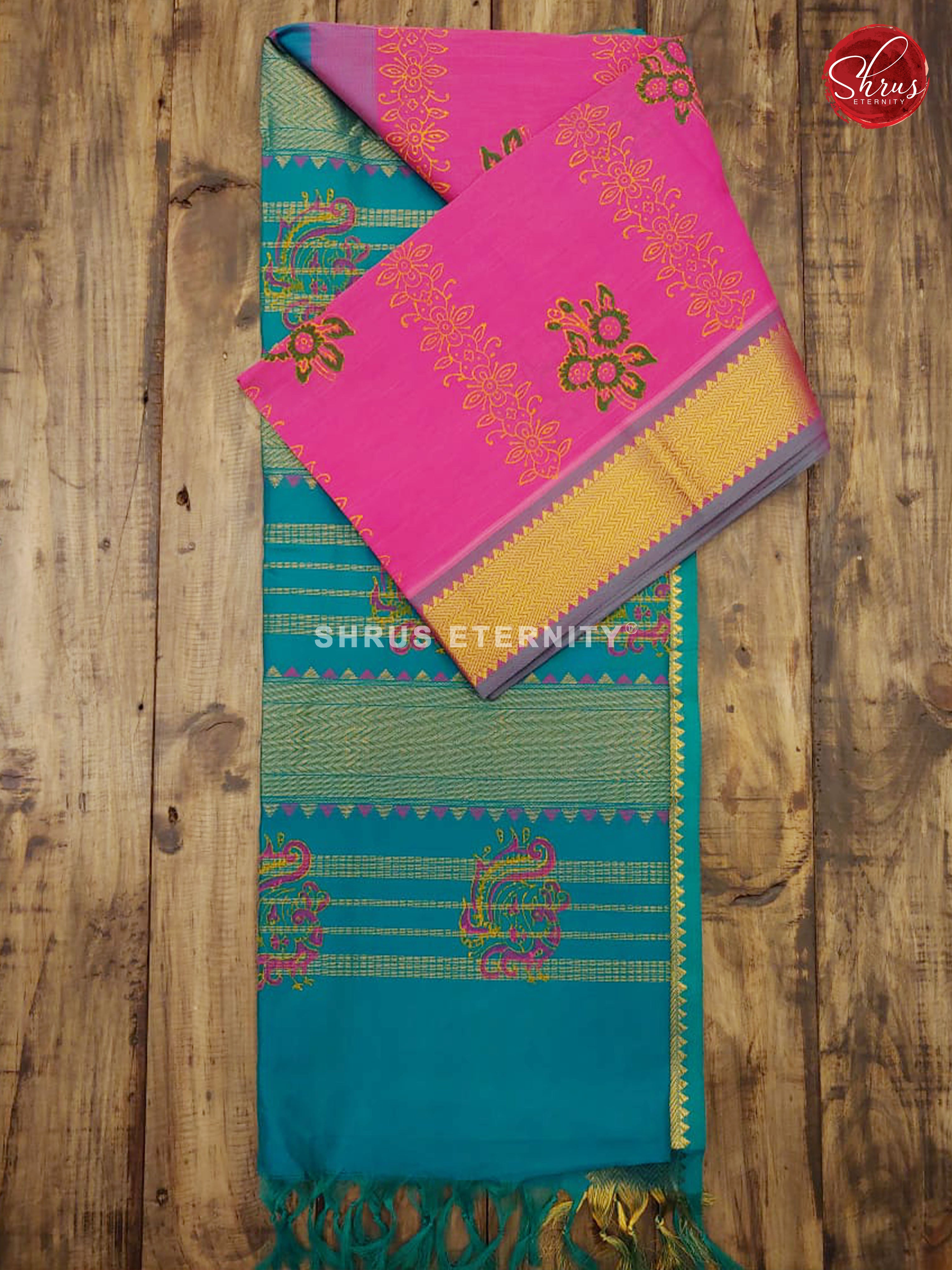 Pink & Teal - Semi Silk - Shop on ShrusEternity.com