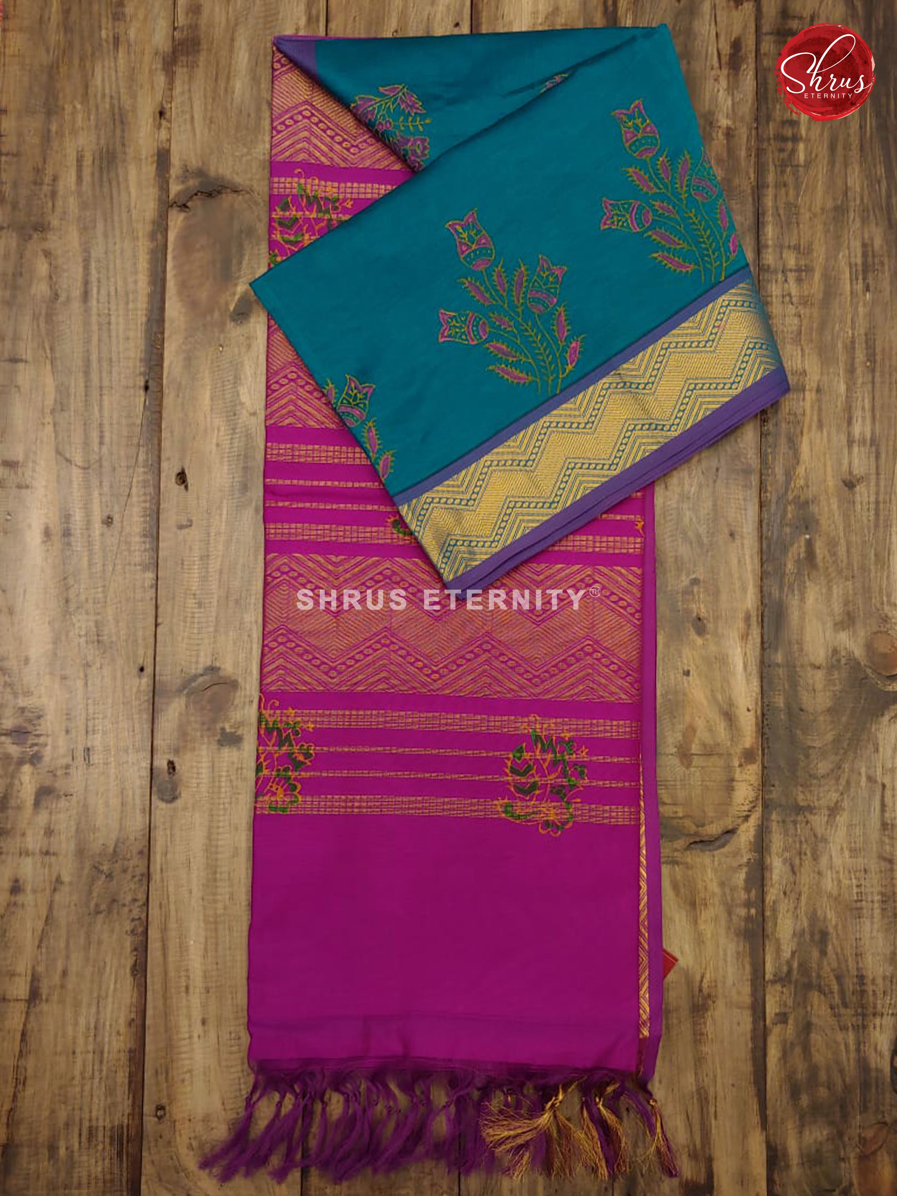 Teal Blue & Majenta - Semi Silk - Shop on ShrusEternity.com