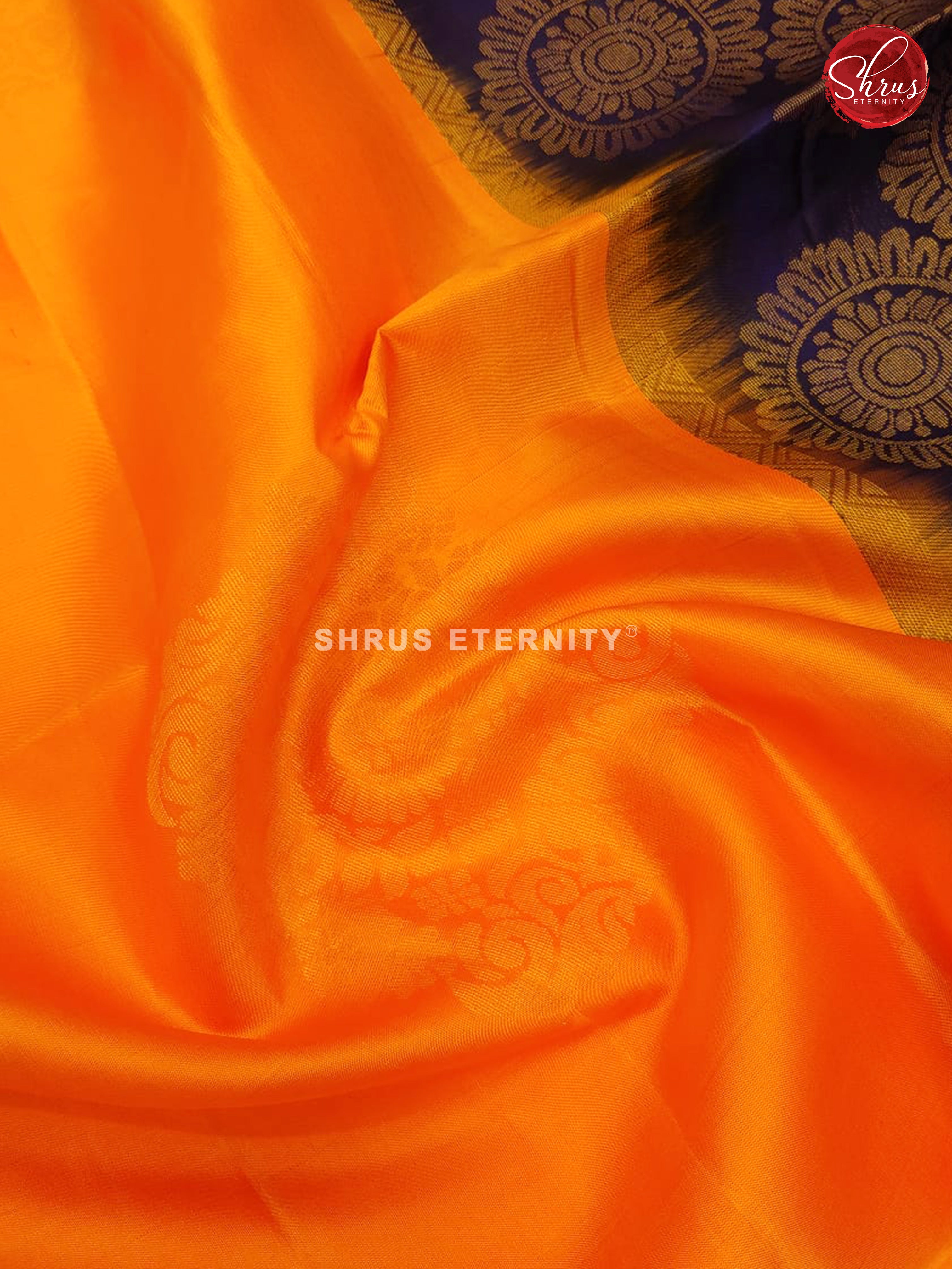 Orange & Navy Blue - Soft Silk - Shop on ShrusEternity.com