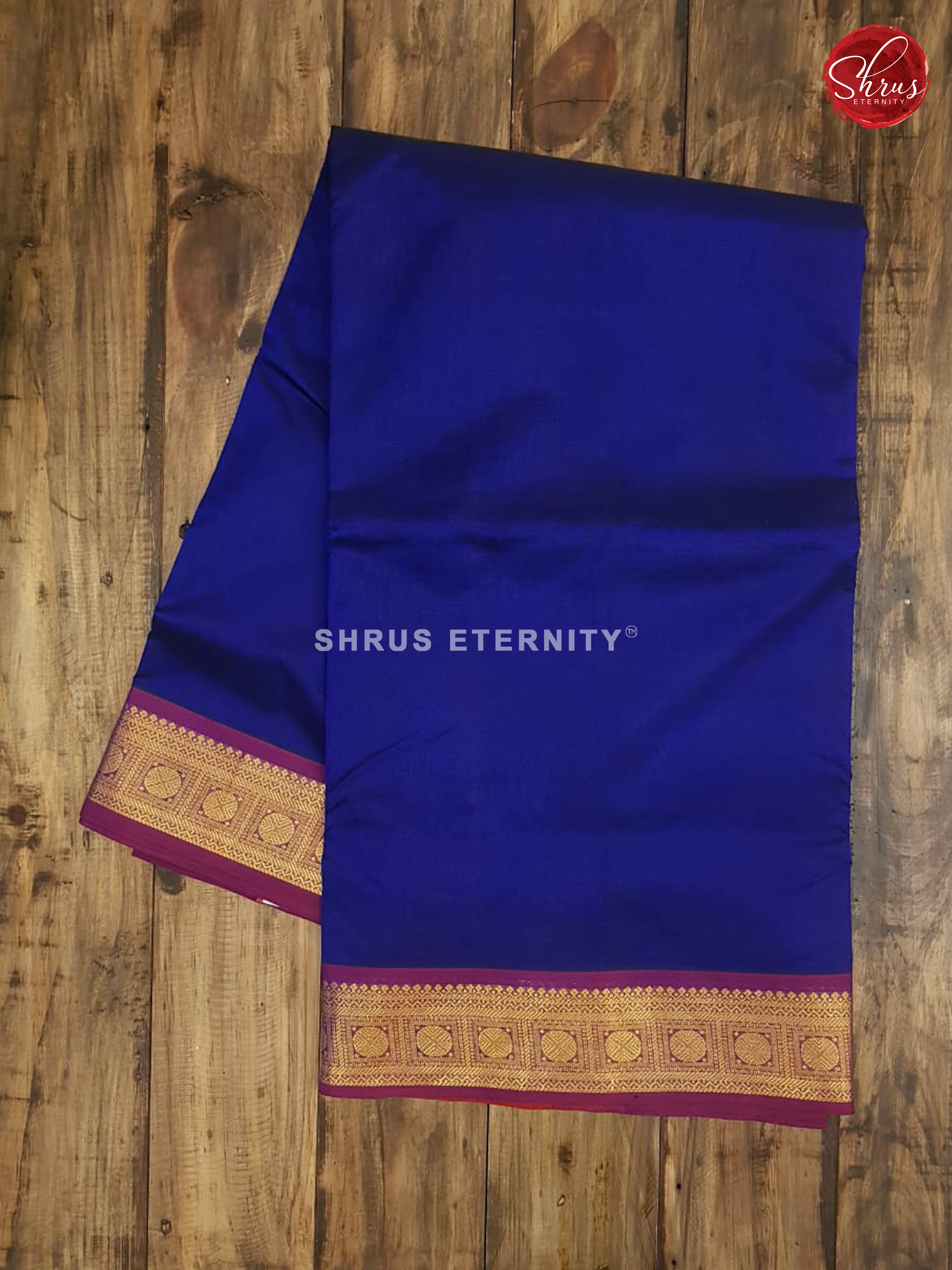 Blue & Red -Silk Cotton (Madisar) - Shop on ShrusEternity.com