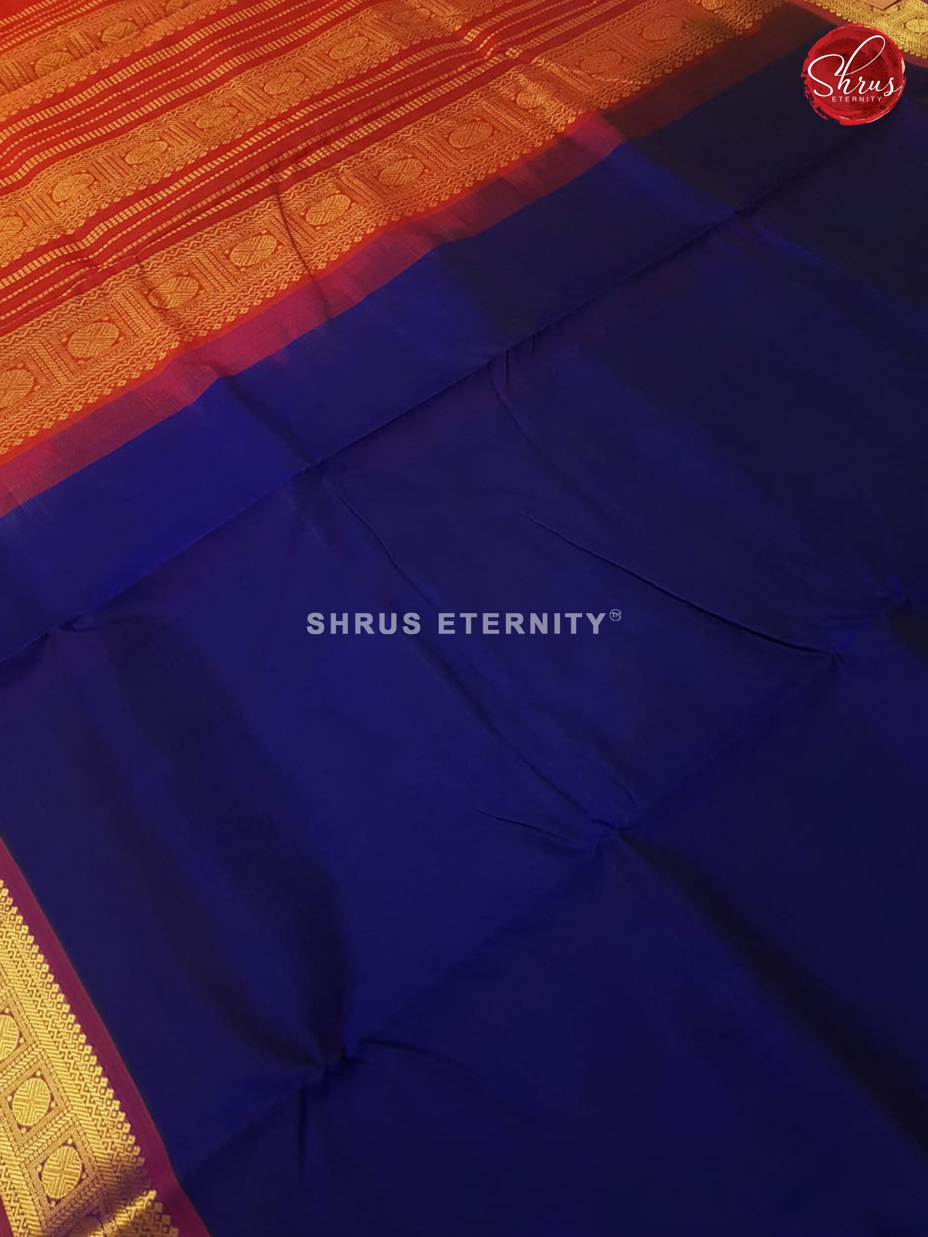Blue & Red -Silk Cotton (Madisar) - Shop on ShrusEternity.com