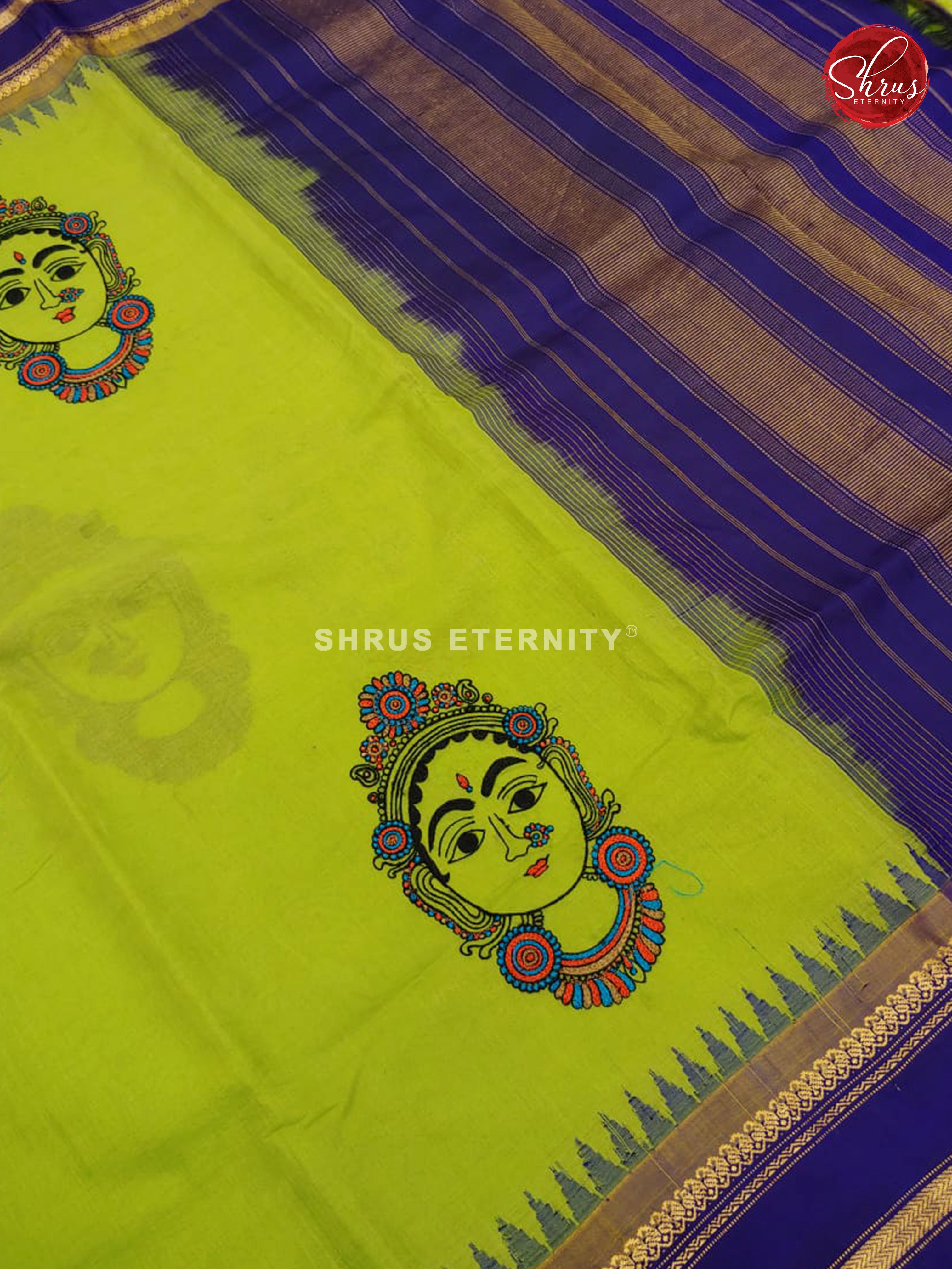 Green & Blue - Gadwal Silk Cotton - Shop on ShrusEternity.com