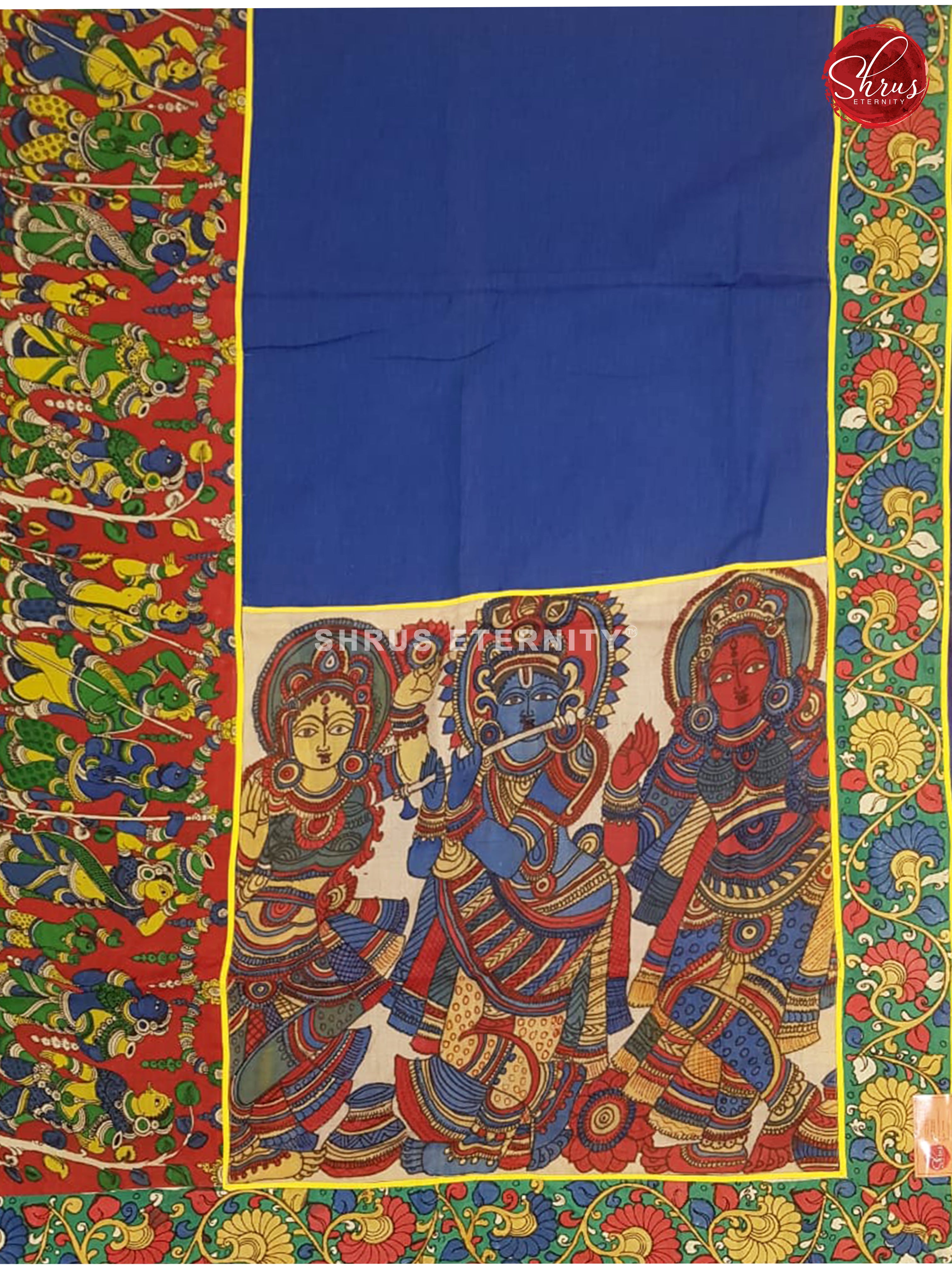 Blue & Red - Cotton (kalamkari Patch Work) - Shop on ShrusEternity.com