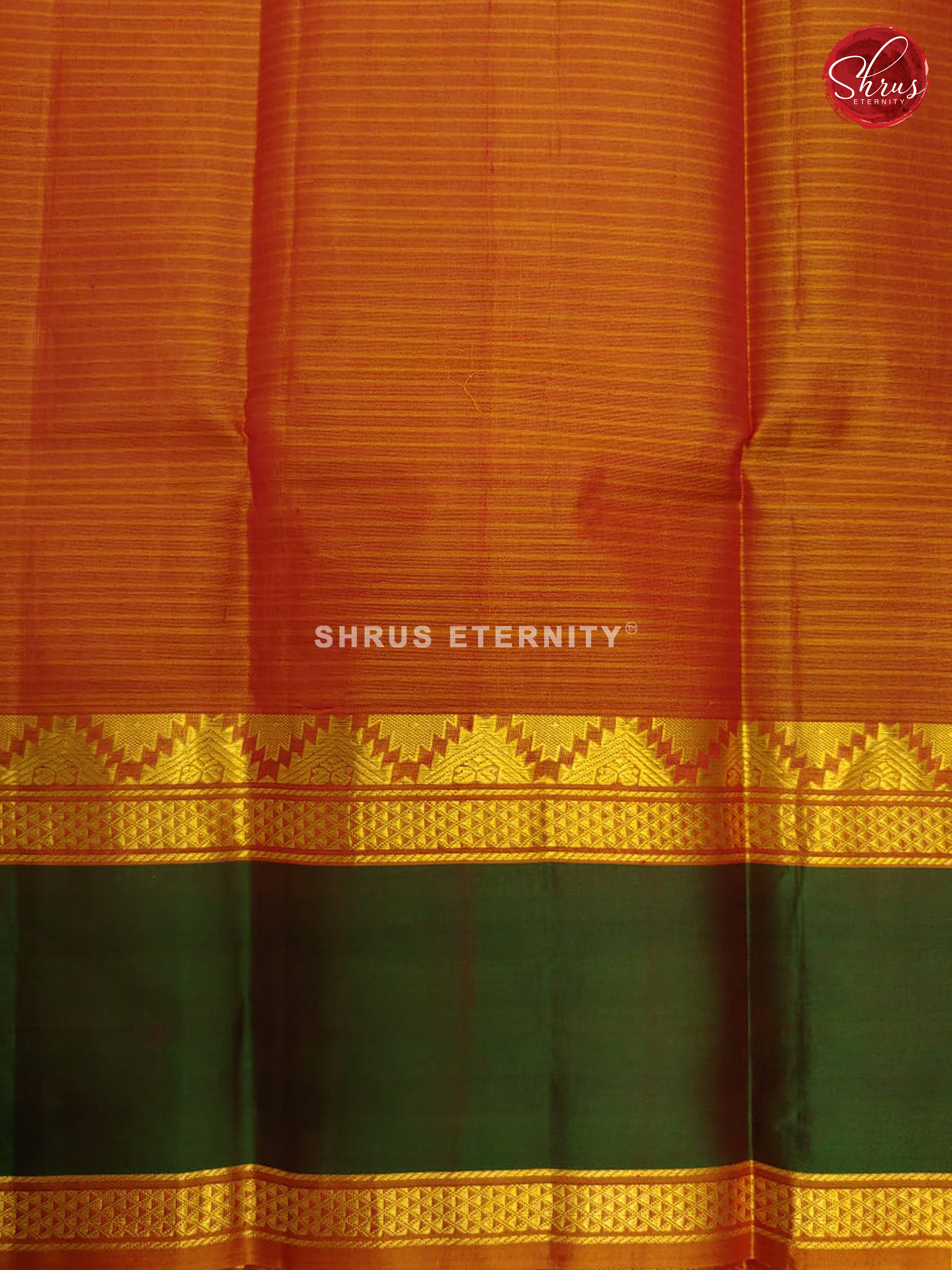 Maroon & Orange - Kanchipuram Silk - Shop on ShrusEternity.com