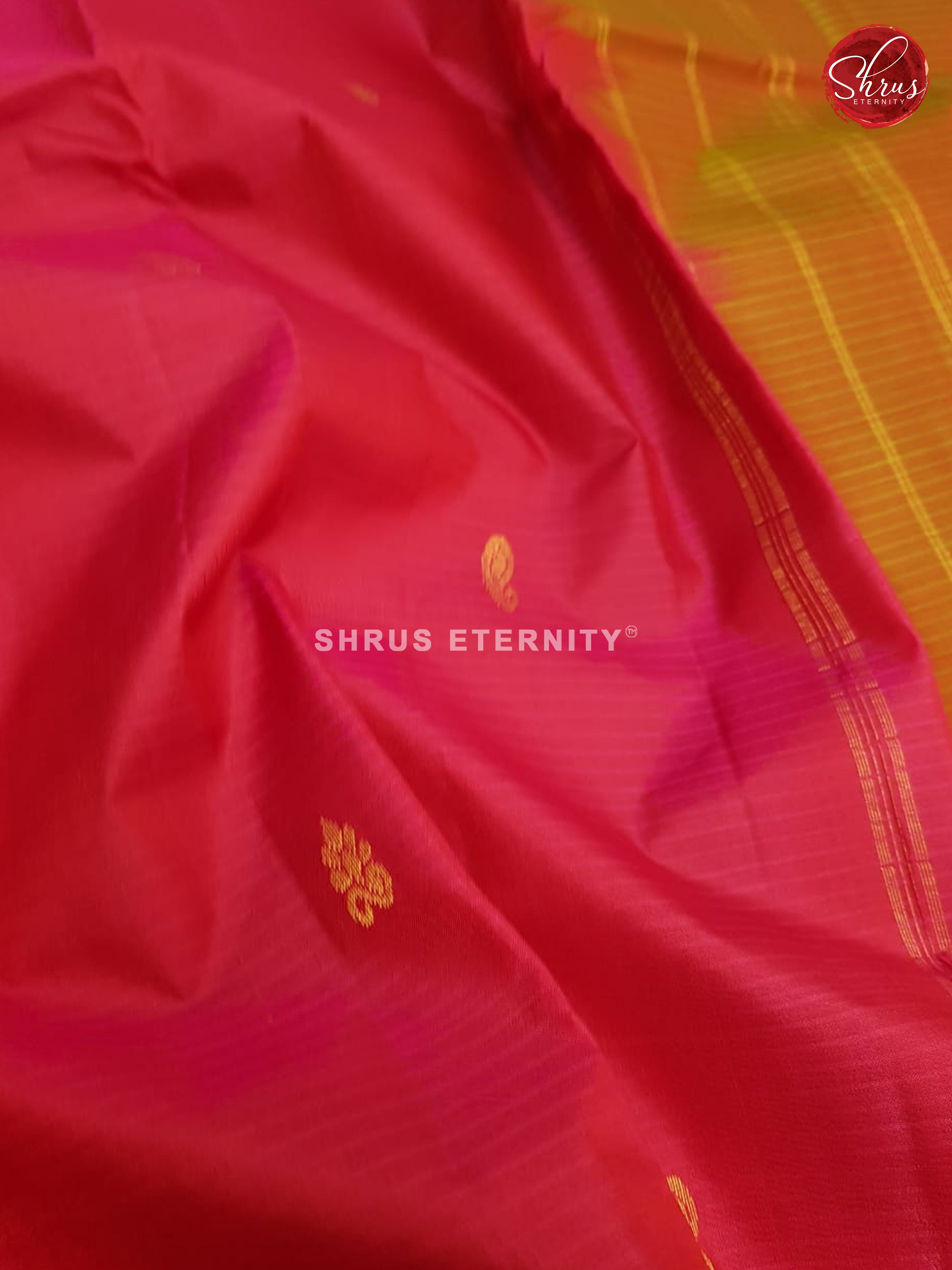 Pink & Mustard - Kanchipuram Silk - Shop on ShrusEternity.com