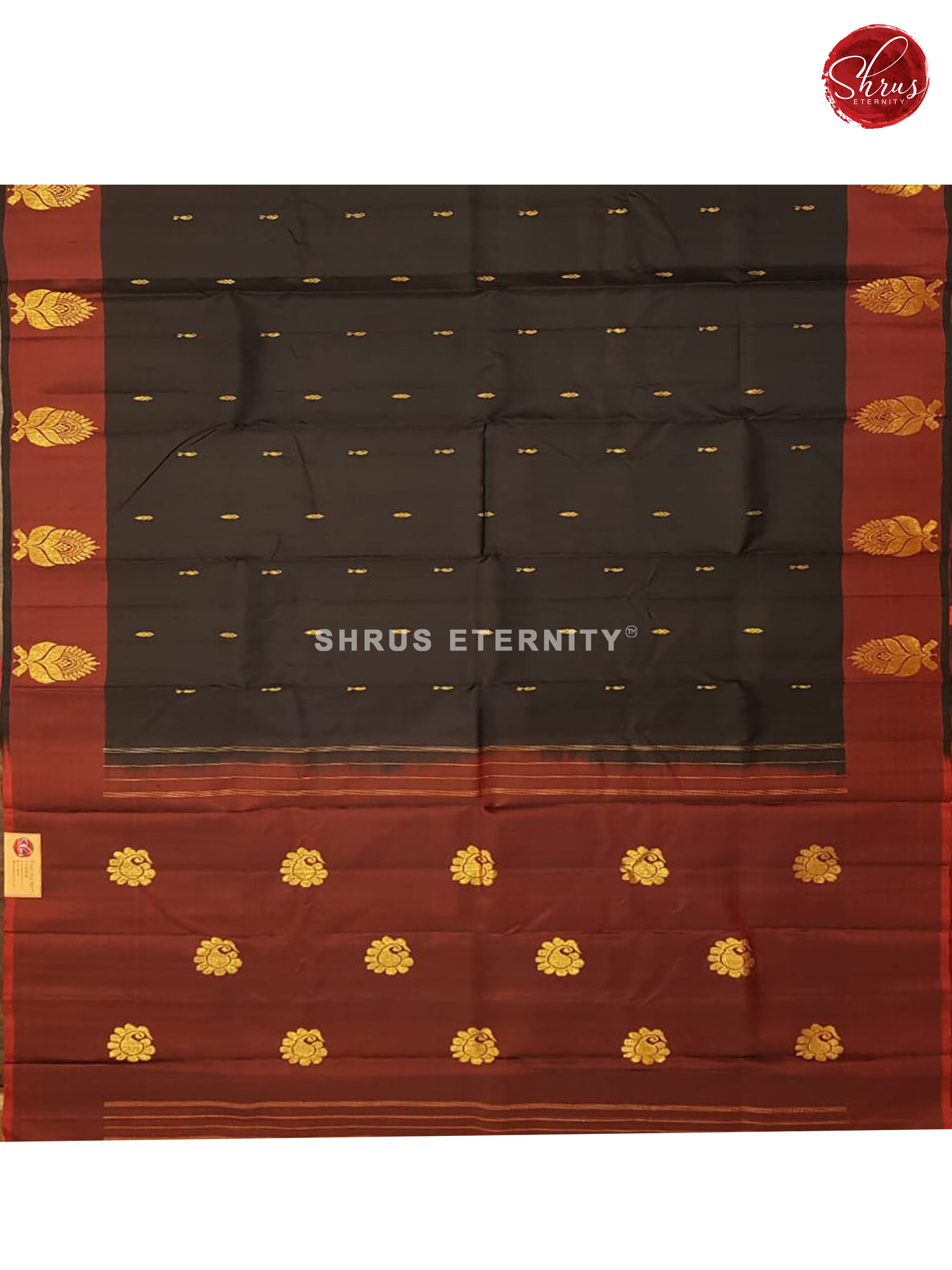 Black & Brown - Kanchipuram Silk - Shop on ShrusEternity.com