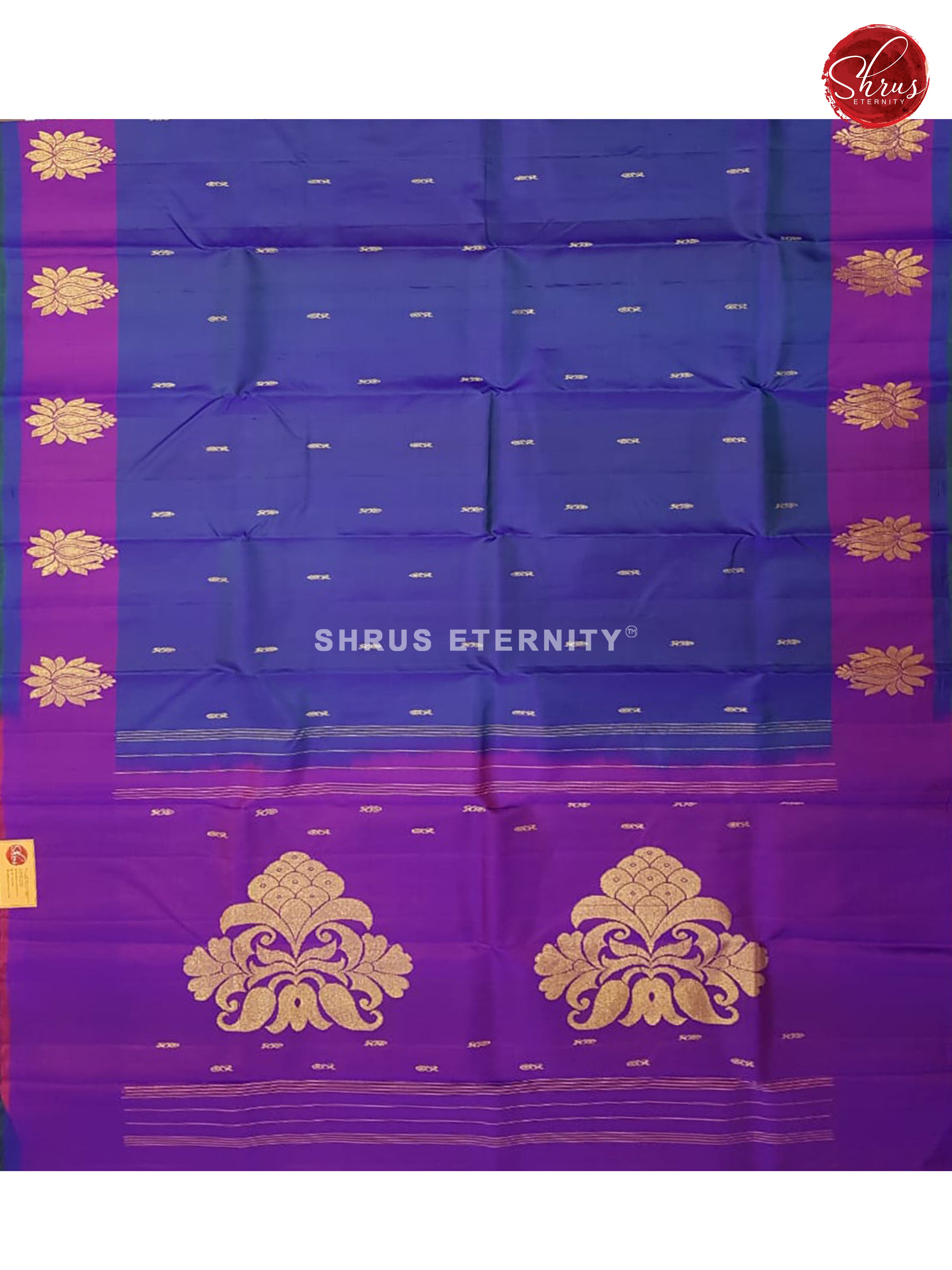 Blue & Purple - Kanchipuram Silk - Shop on ShrusEternity.com