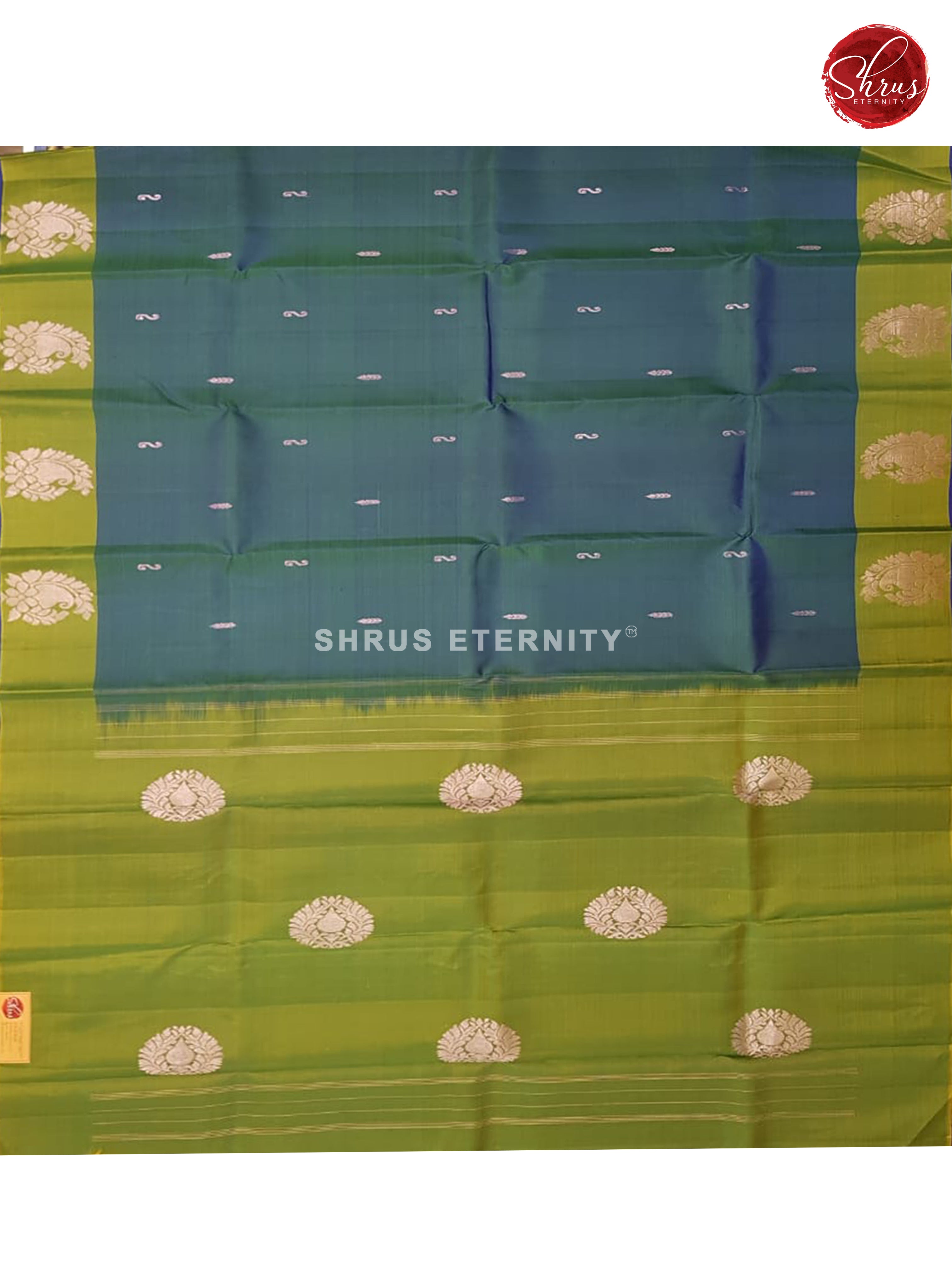 Blue & Green - Kanchipuram Silk - Shop on ShrusEternity.com