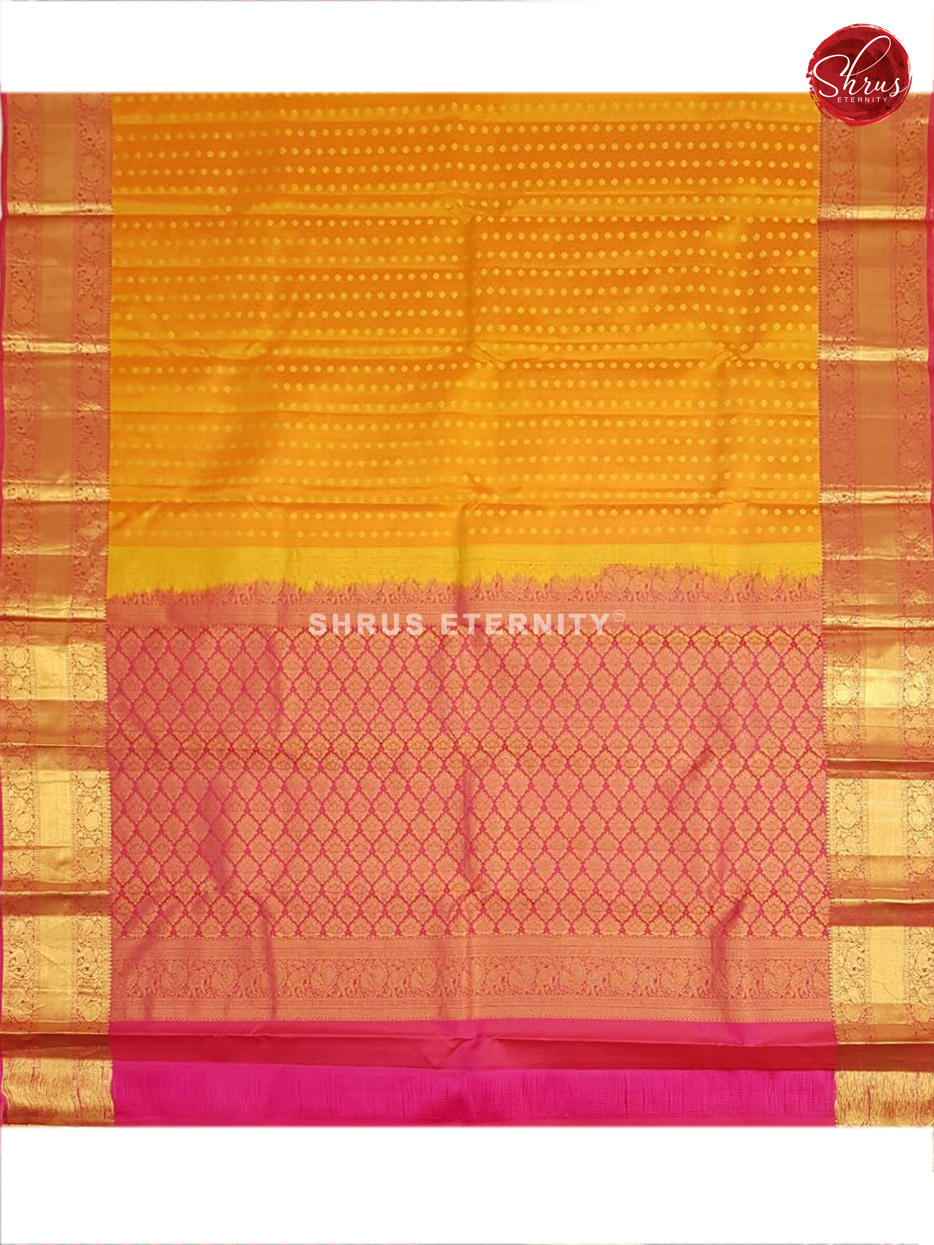 Mustard & Pink - Kanchipuram Silk - Shop on ShrusEternity.com
