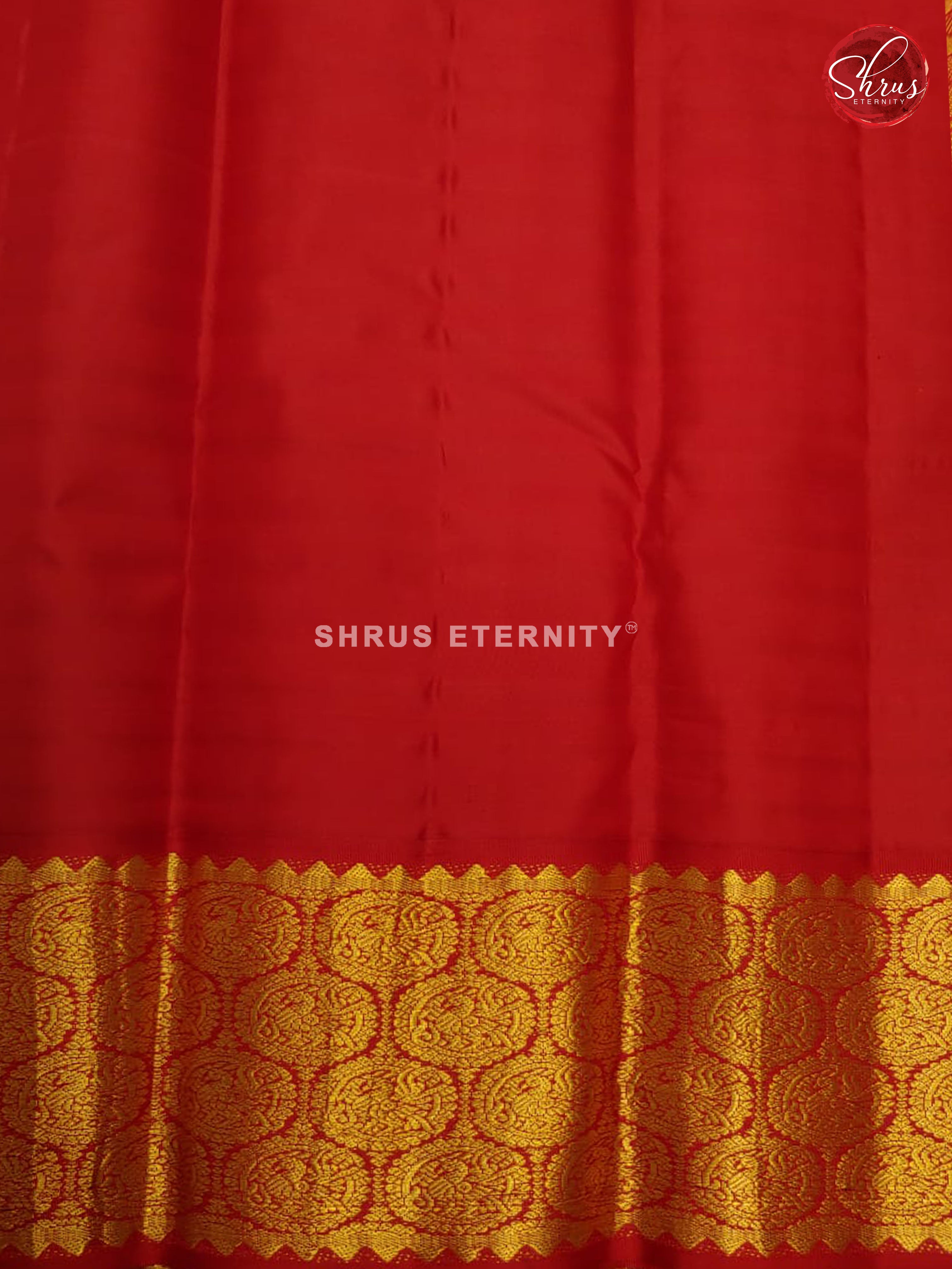 Off White & Red - Kanchipuram Silk - Shop on ShrusEternity.com