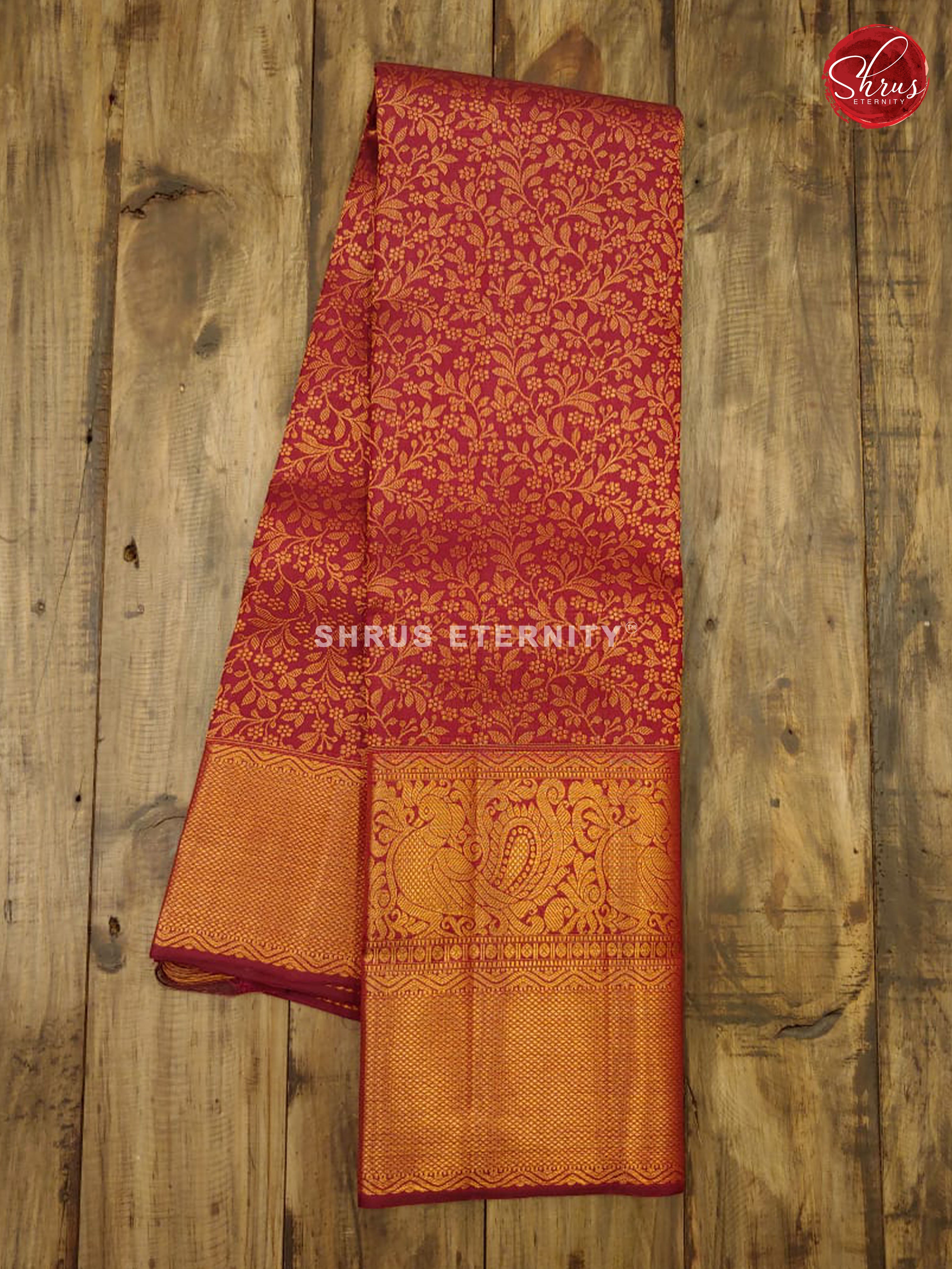 Maroon (Single Tone) - Kanchipuram Silk - Shop on ShrusEternity.com