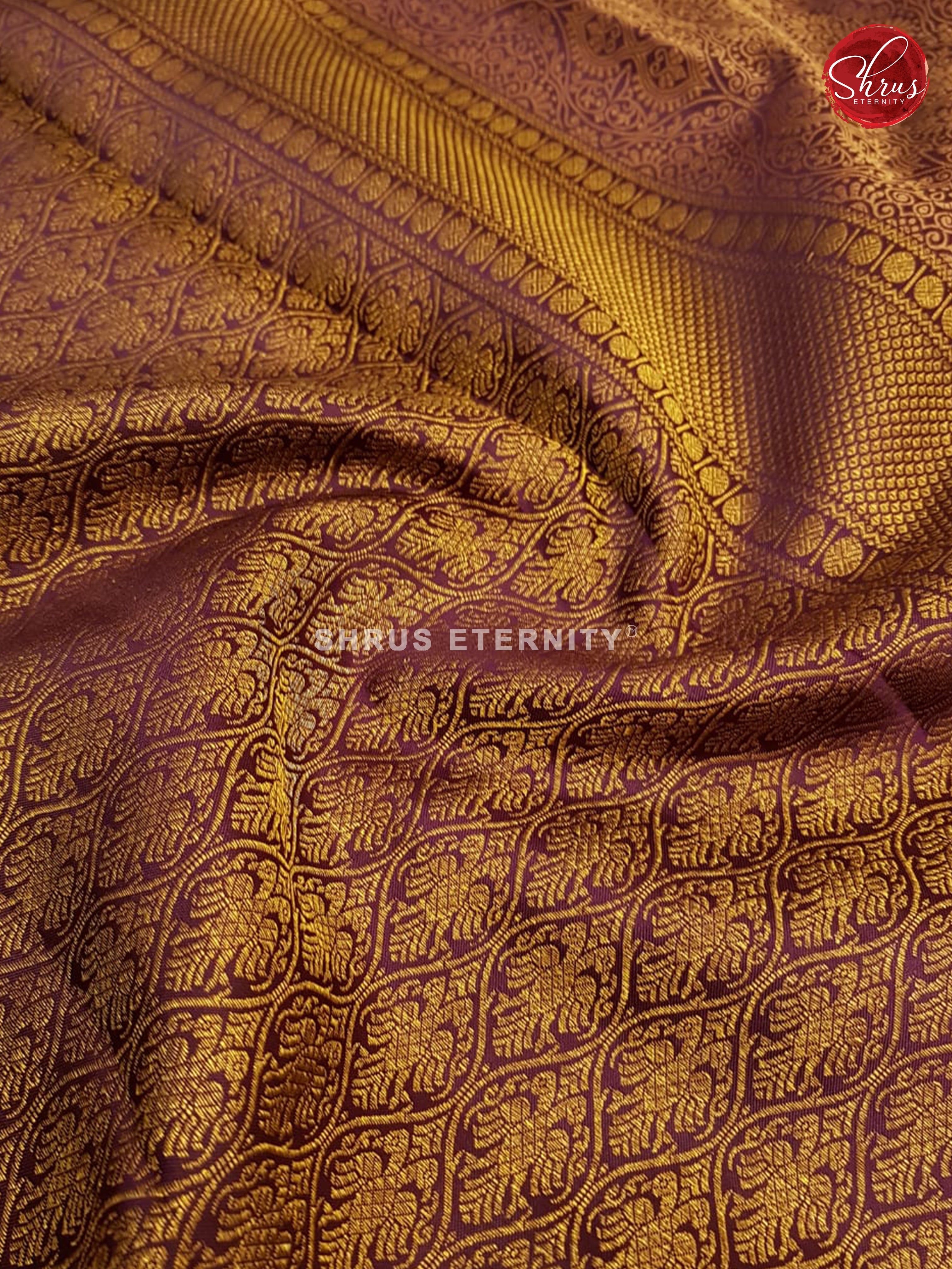 Brown & Purple - Kanchipuram Silk - Shop on ShrusEternity.com