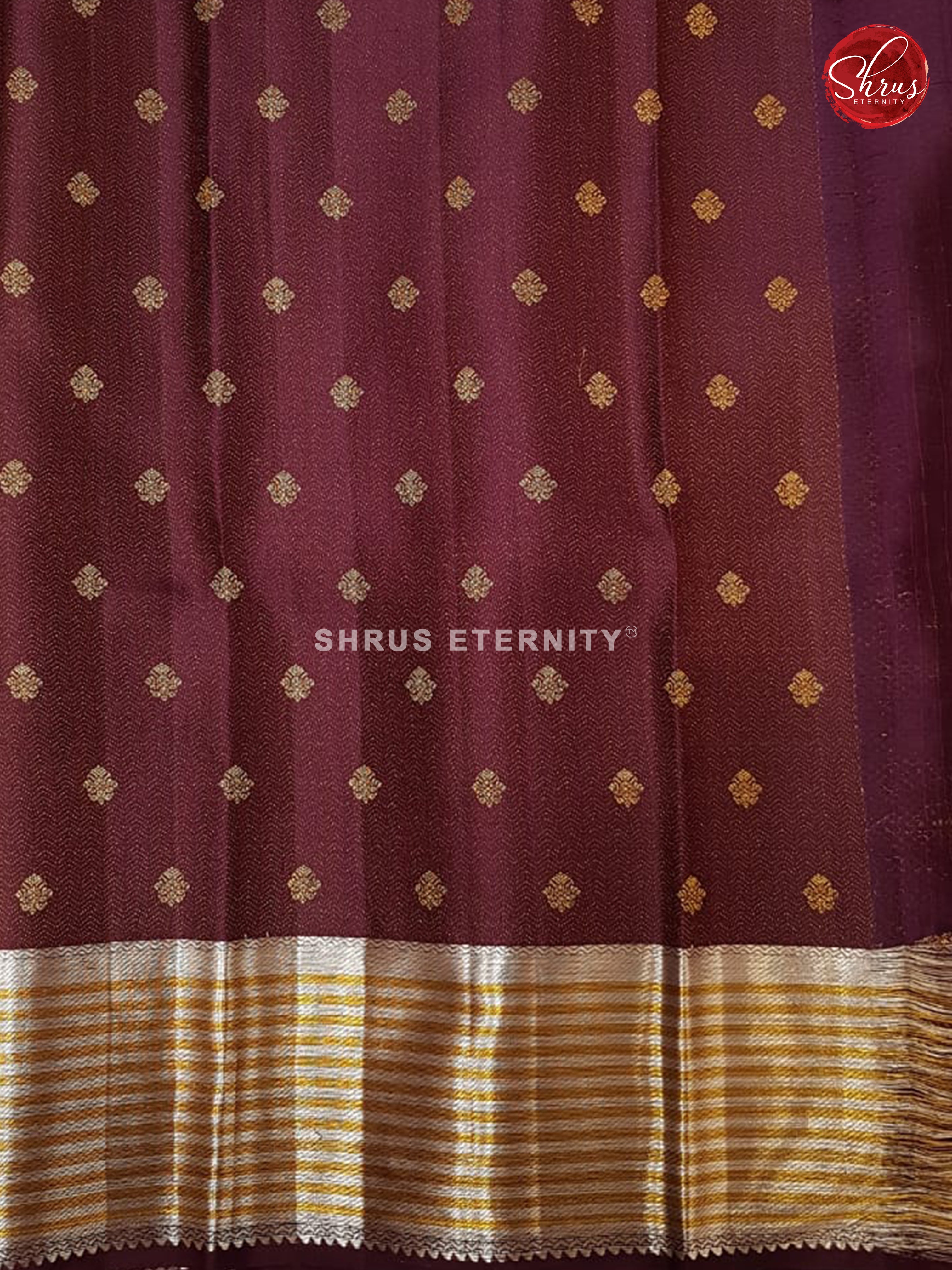 Brown & Purple - Kanchipuram Silk - Shop on ShrusEternity.com