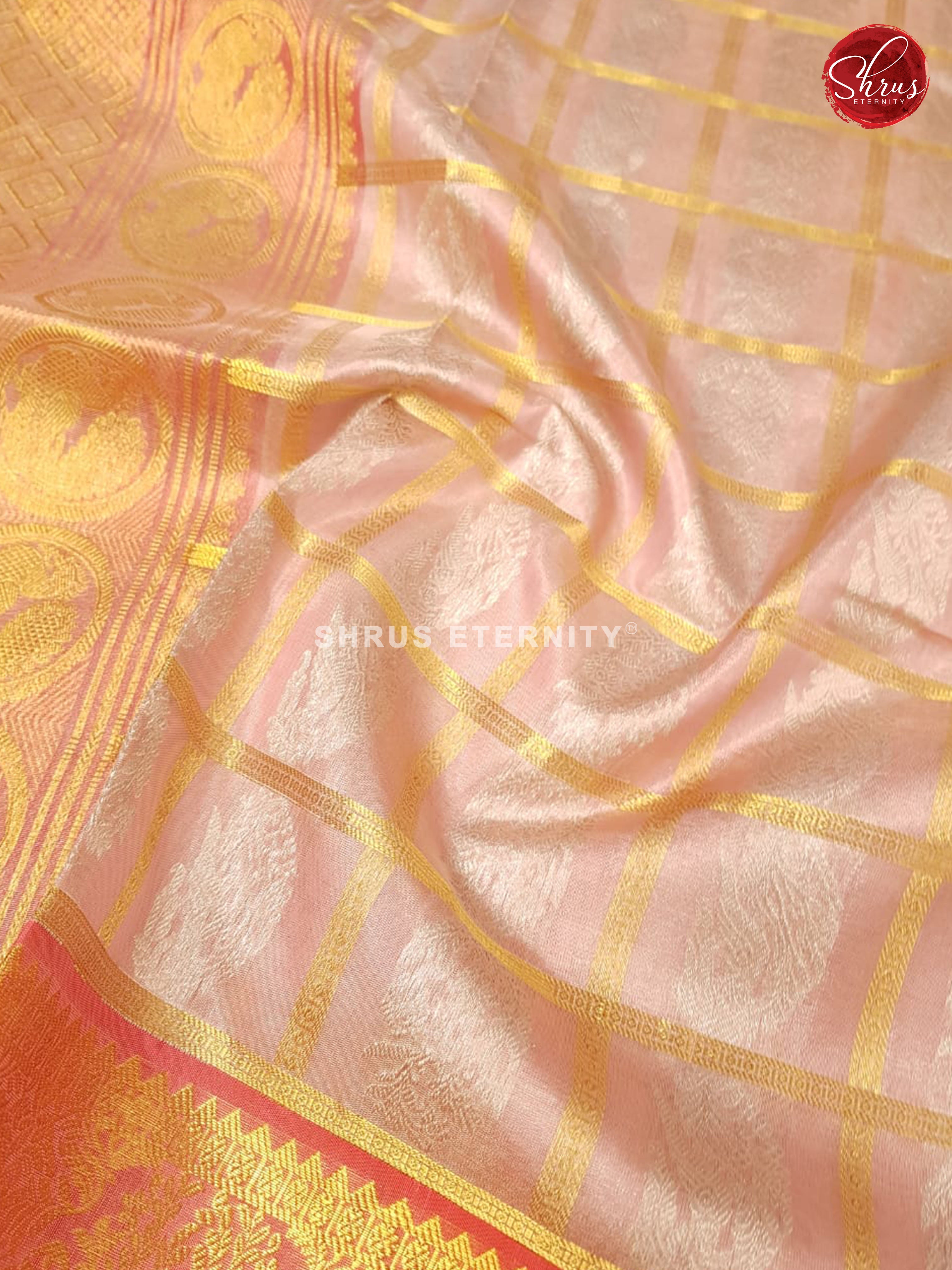 Baby Pink & Orange - Venkatagiri Silk - Shop on ShrusEternity.com