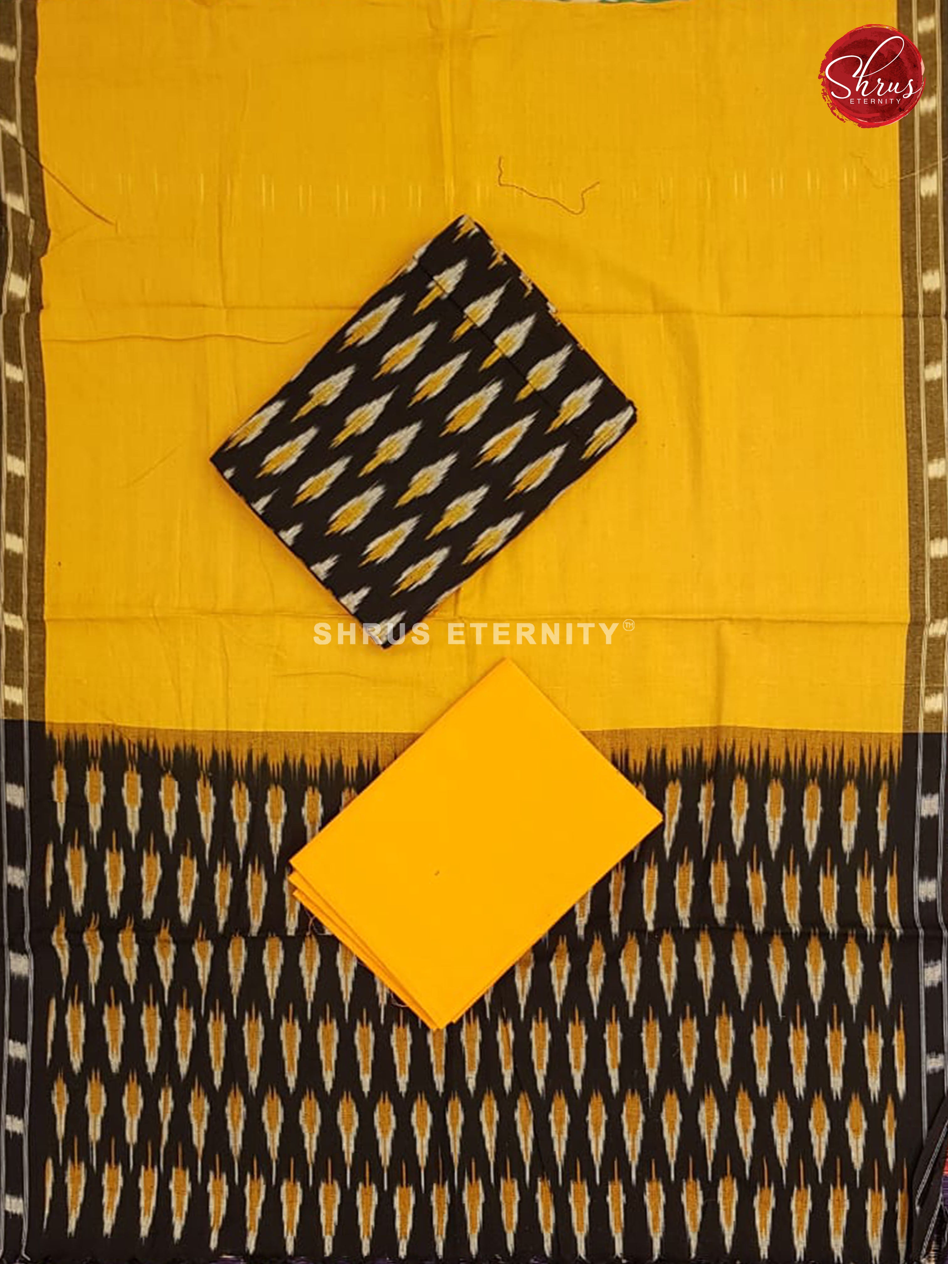 Black & Yellow - Ikkat Cotton Salwar - Shop on ShrusEternity.com