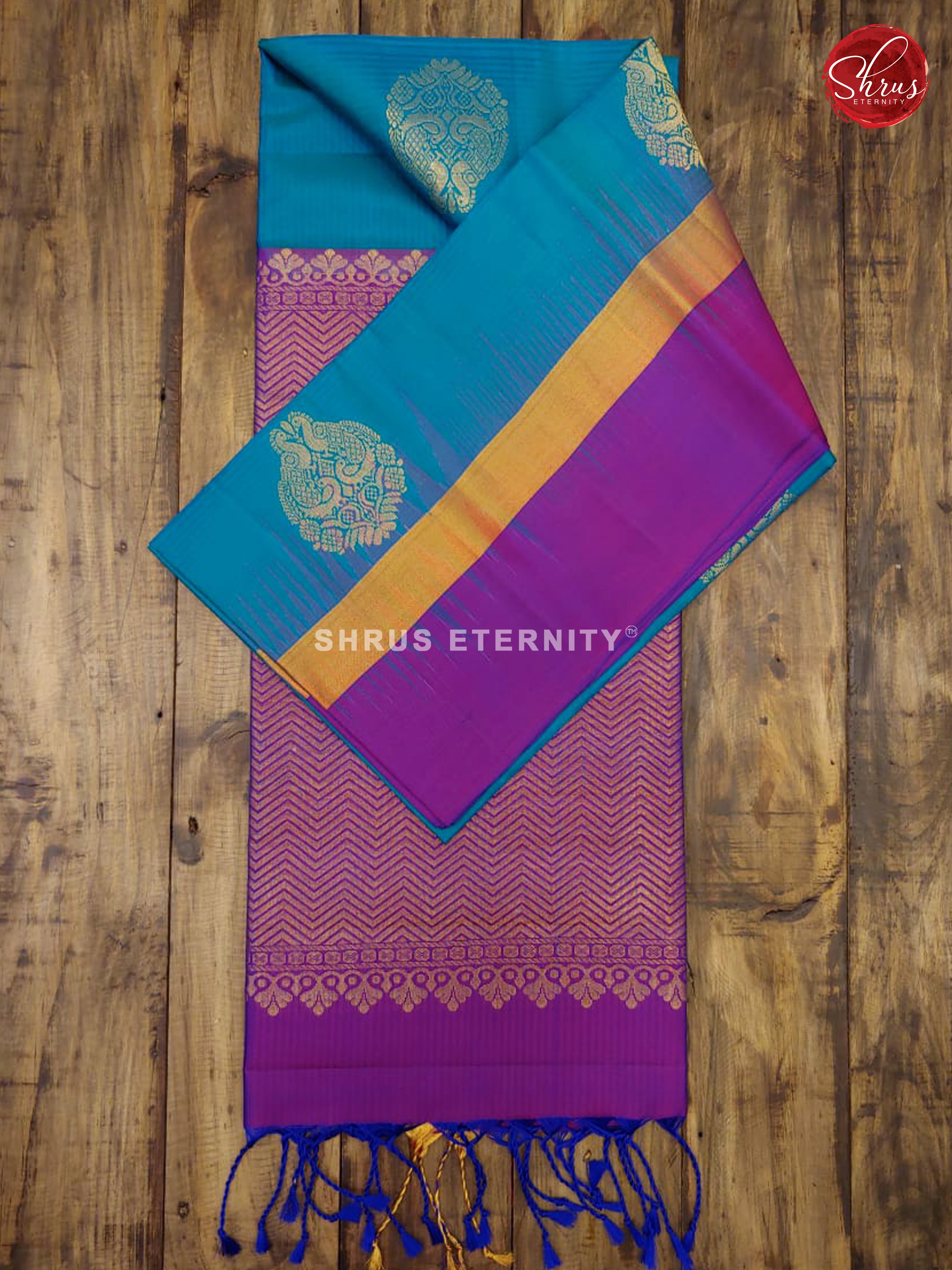 Peacock Blue & Purple - Soft Silk - Shop on ShrusEternity.com