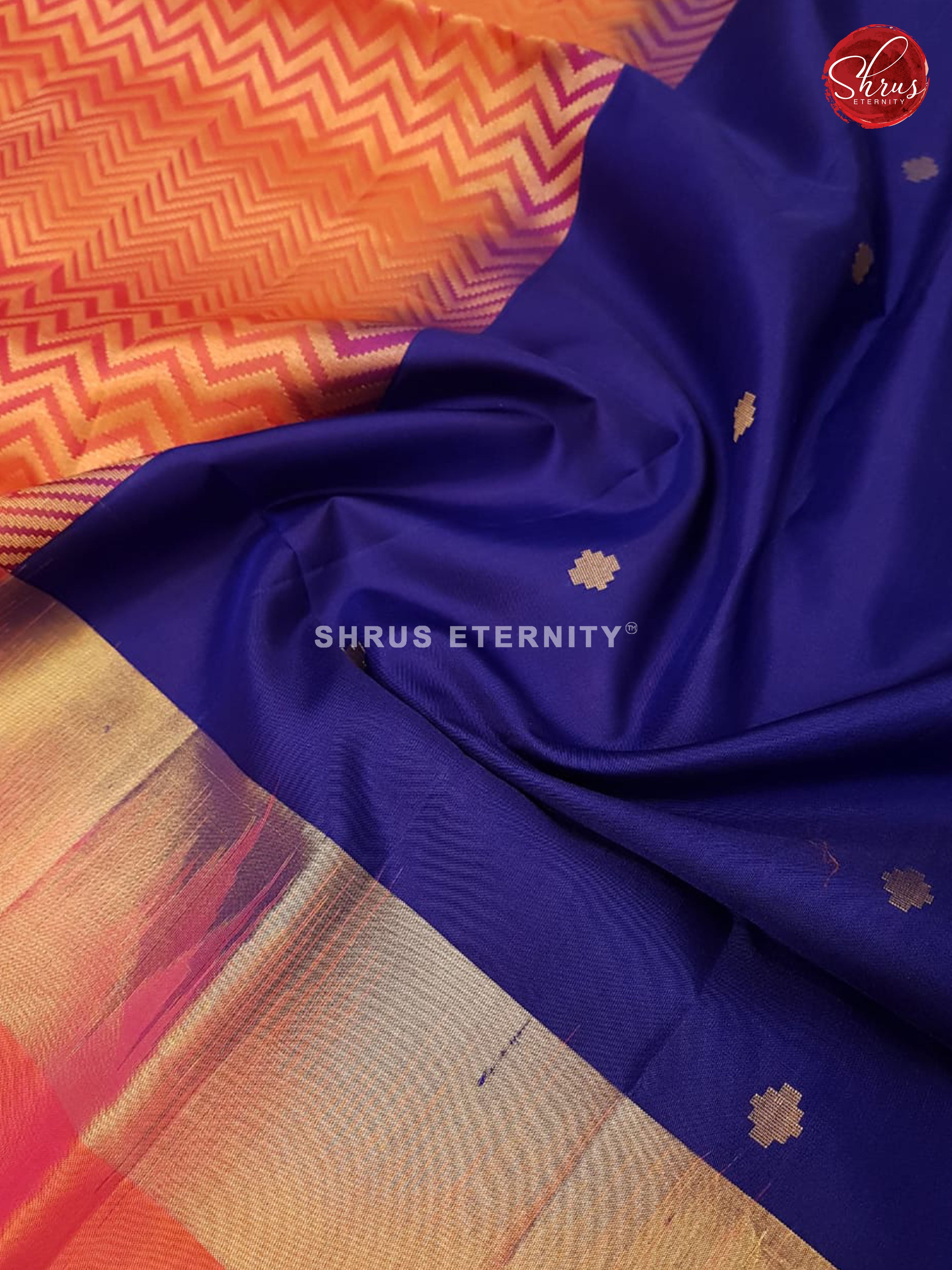 Blue & Orangish Pink - Soft Silk - Shop on ShrusEternity.com