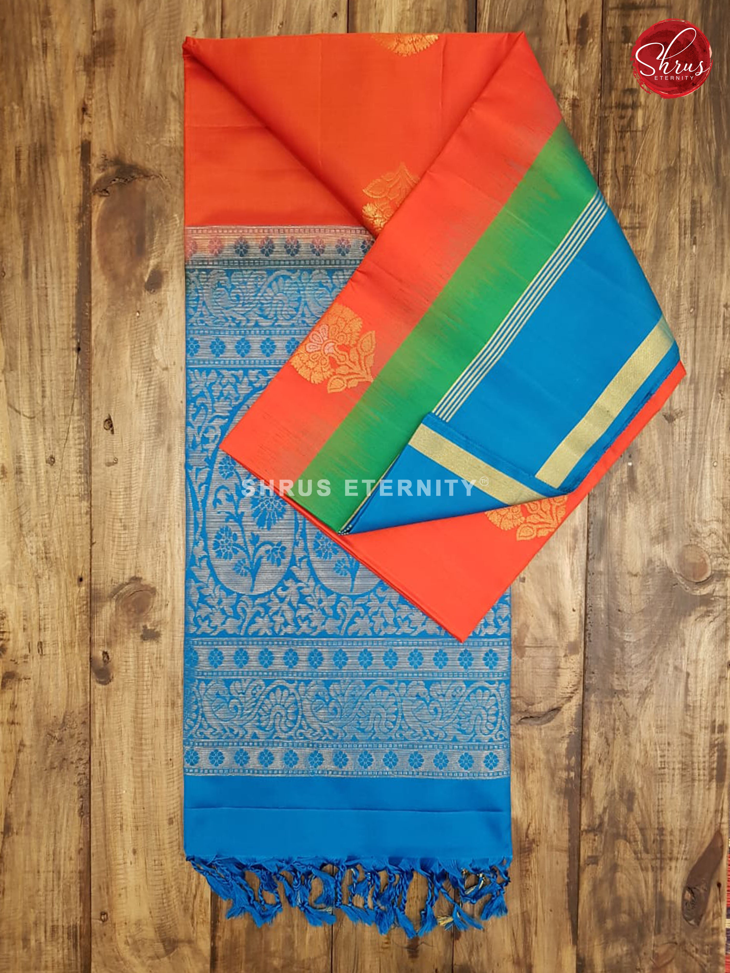 Orange & Copper Sulphate Blue - Soft Silk - Shop on ShrusEternity.com