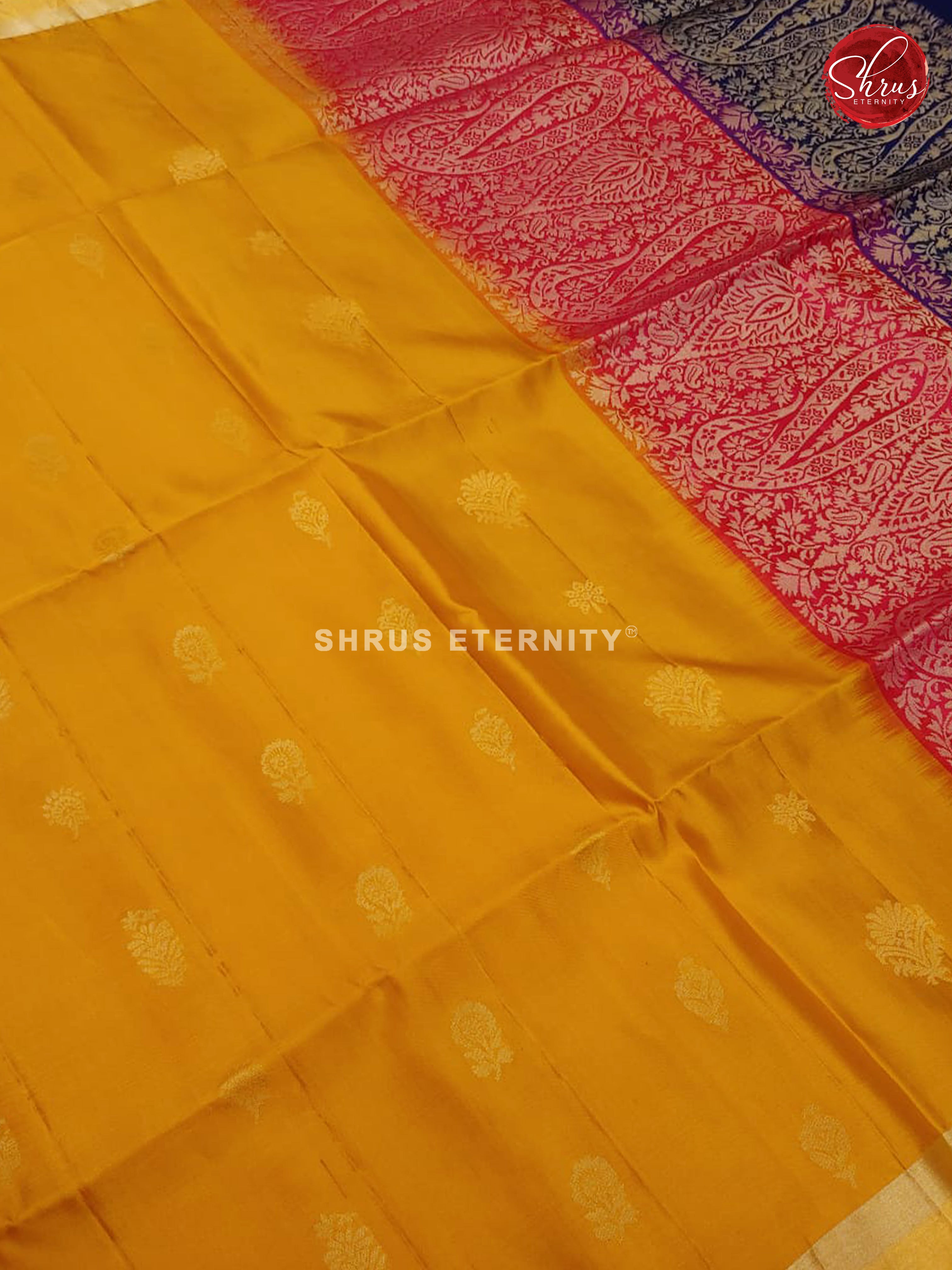 Yellow & Navy Blue - Soft Silk - Shop on ShrusEternity.com