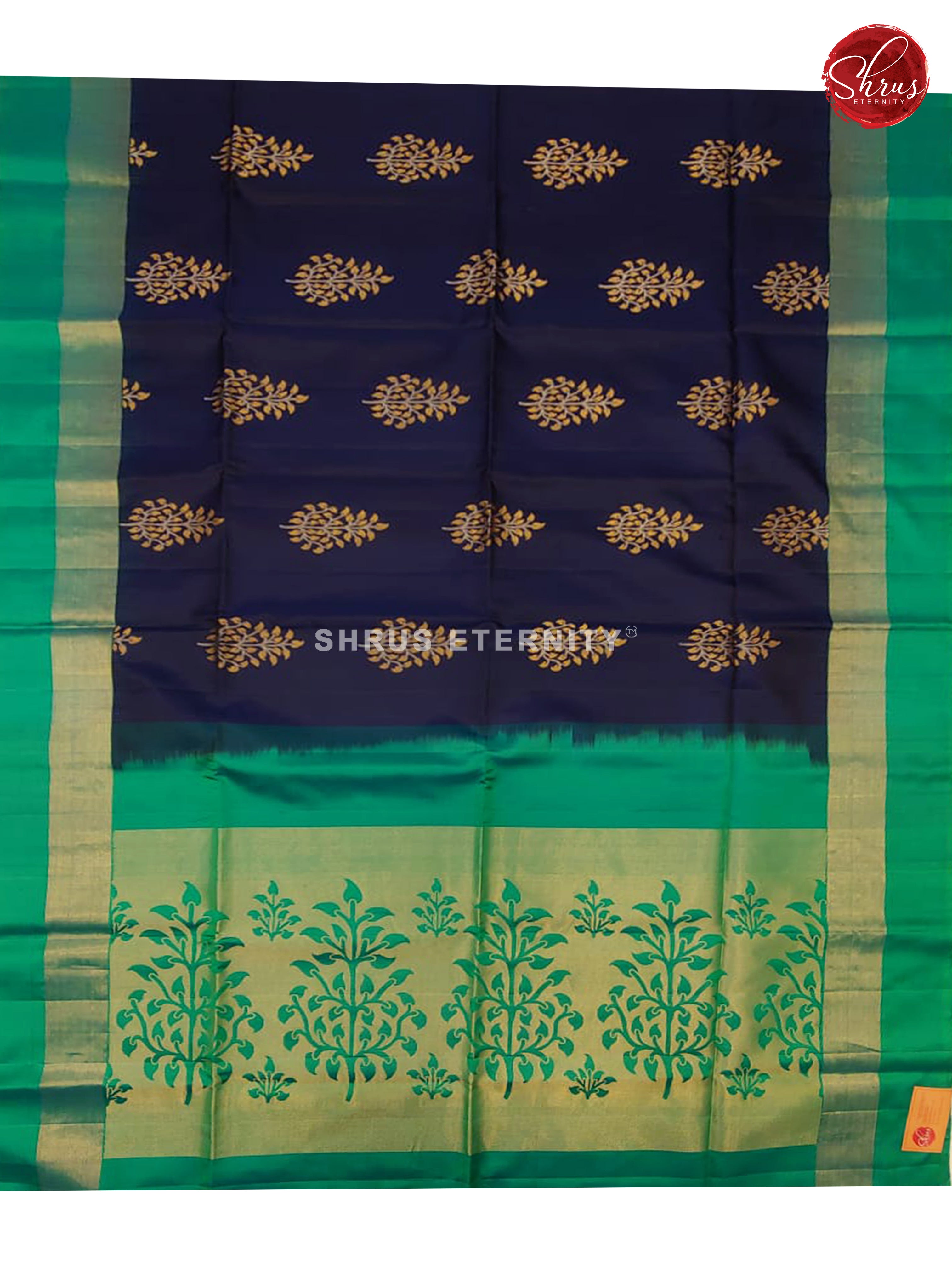 Navy Blue & Turquoise - Soft Silk - Shop on ShrusEternity.com