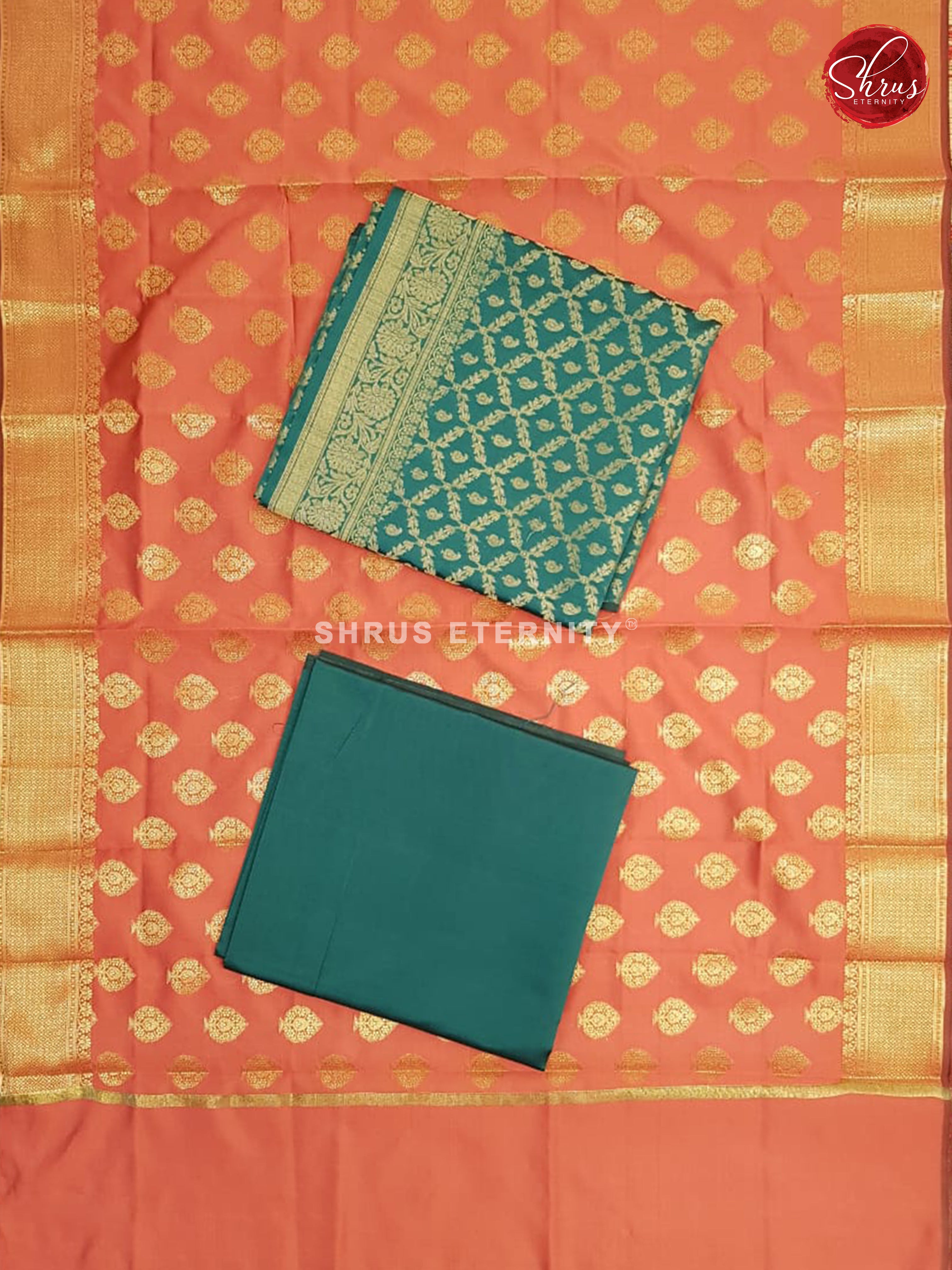 Green & Onion Pink - Semi Banarasi Suit - Shop on ShrusEternity.com