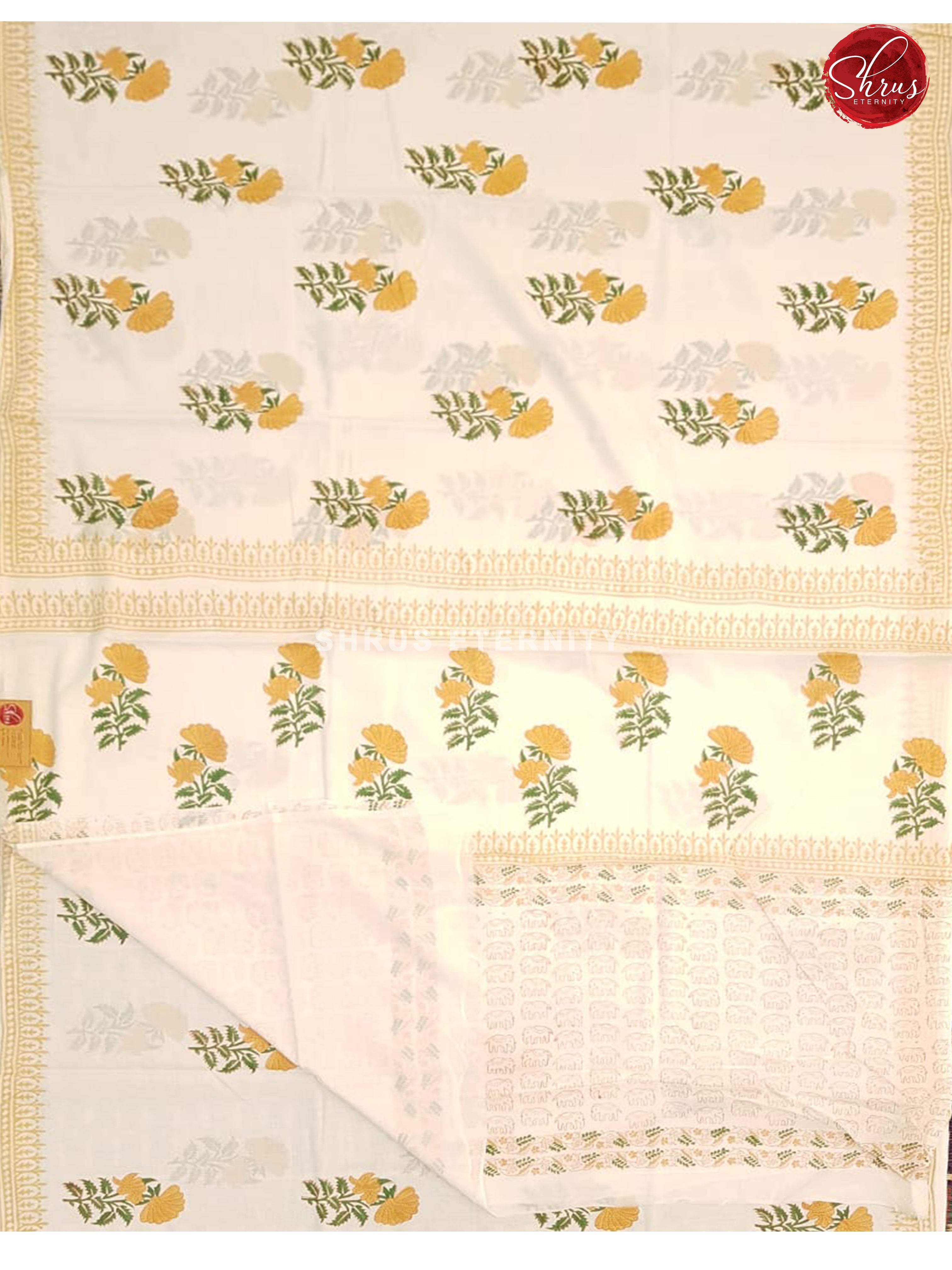White & Yellow - Jaipur Cotton - Shop on ShrusEternity.com