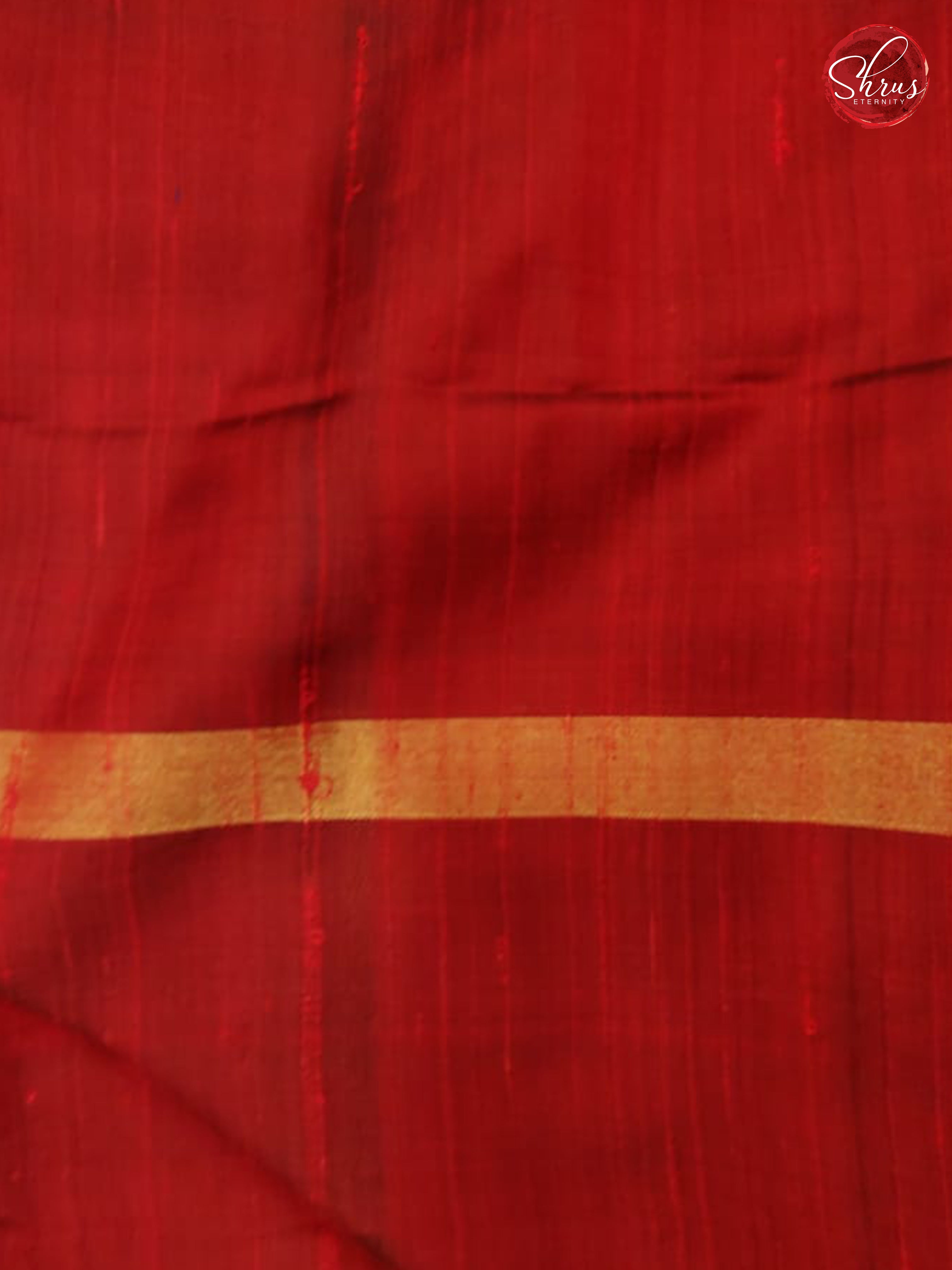 Navy Blue & Red - Raw Silk - Shop on ShrusEternity.com