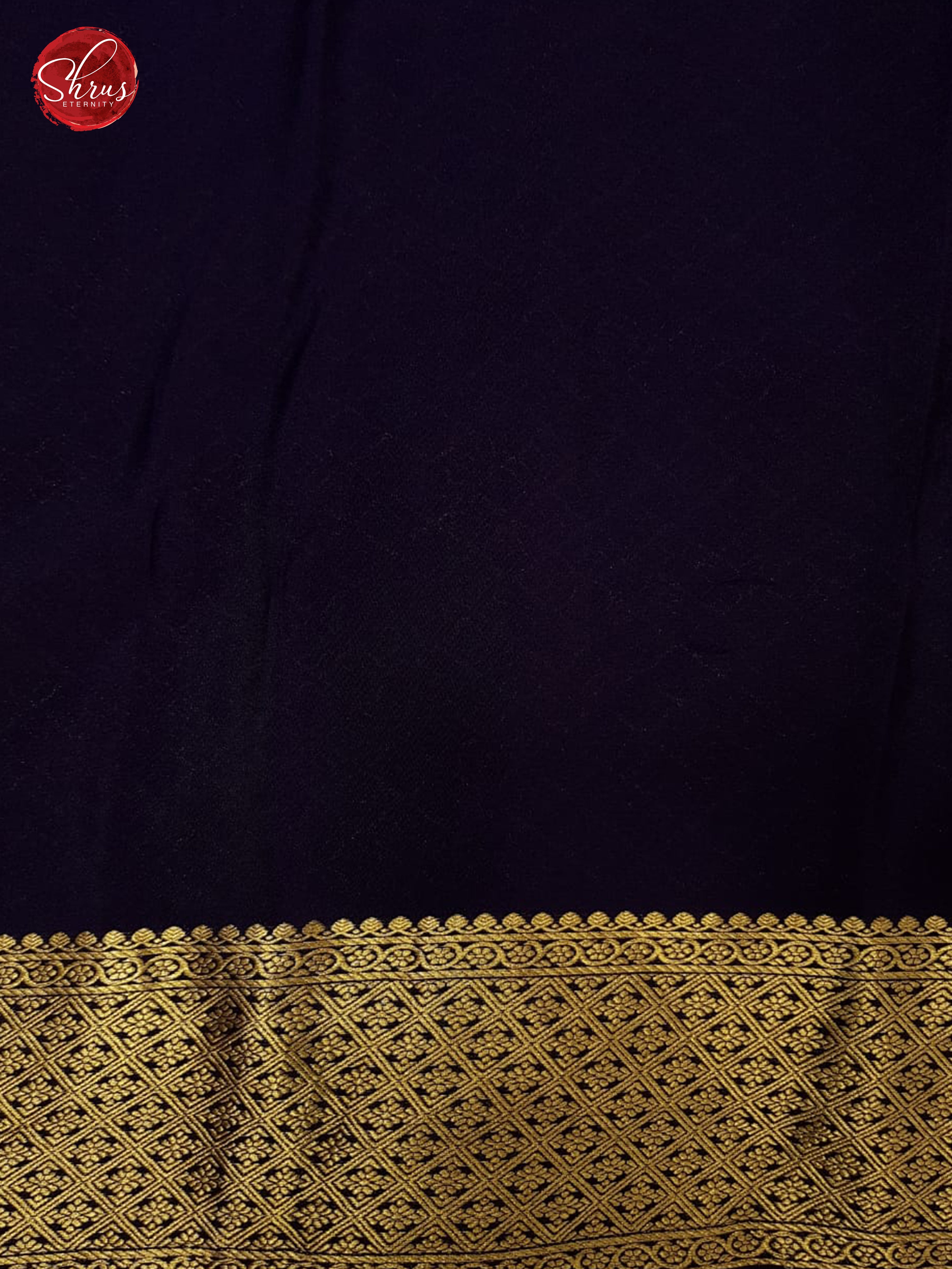 Blue (Single tone) - Mysore Silk with Border & Gold Zari - Shop on ShrusEternity.com