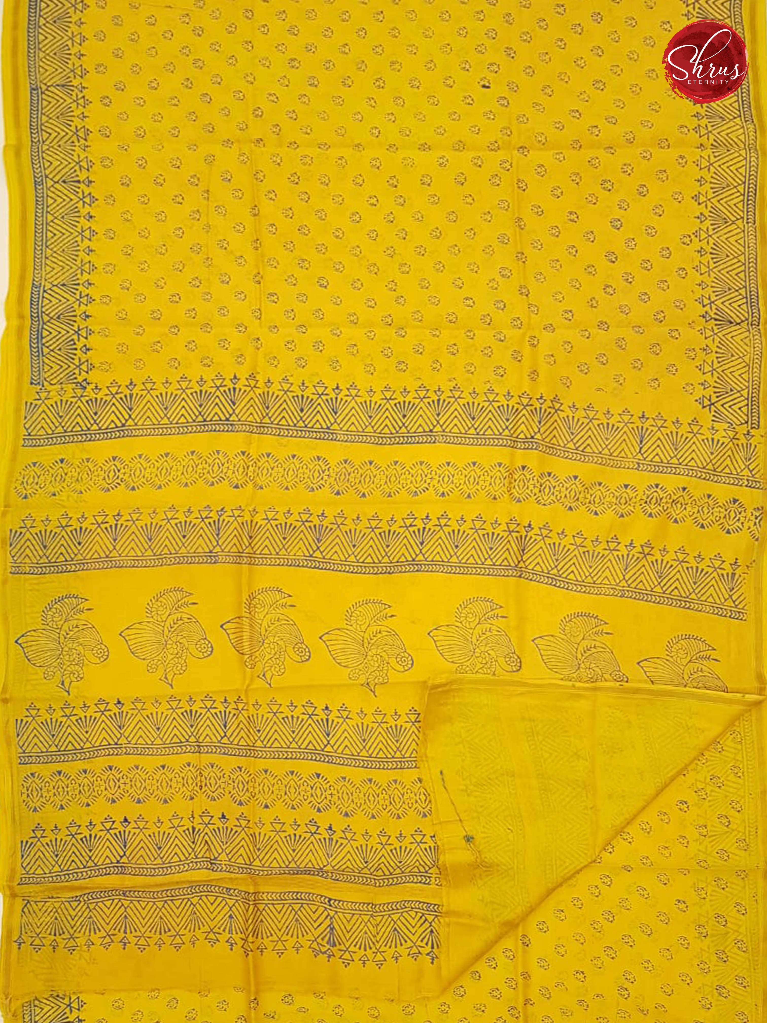Yellow & Blue - Chanderi - Shop on ShrusEternity.com