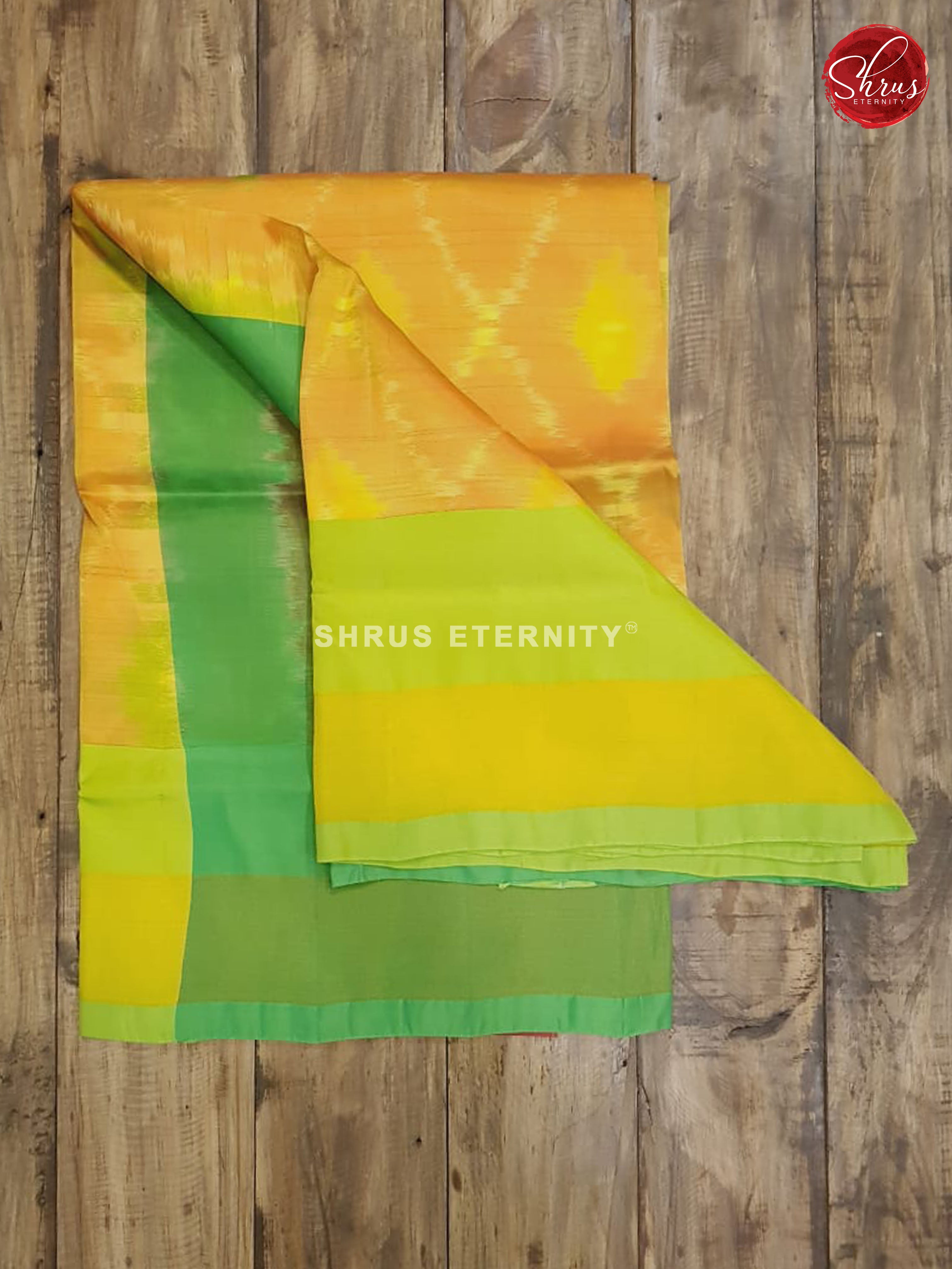 Yellow & Green - Semi Uppada - Shop on ShrusEternity.com