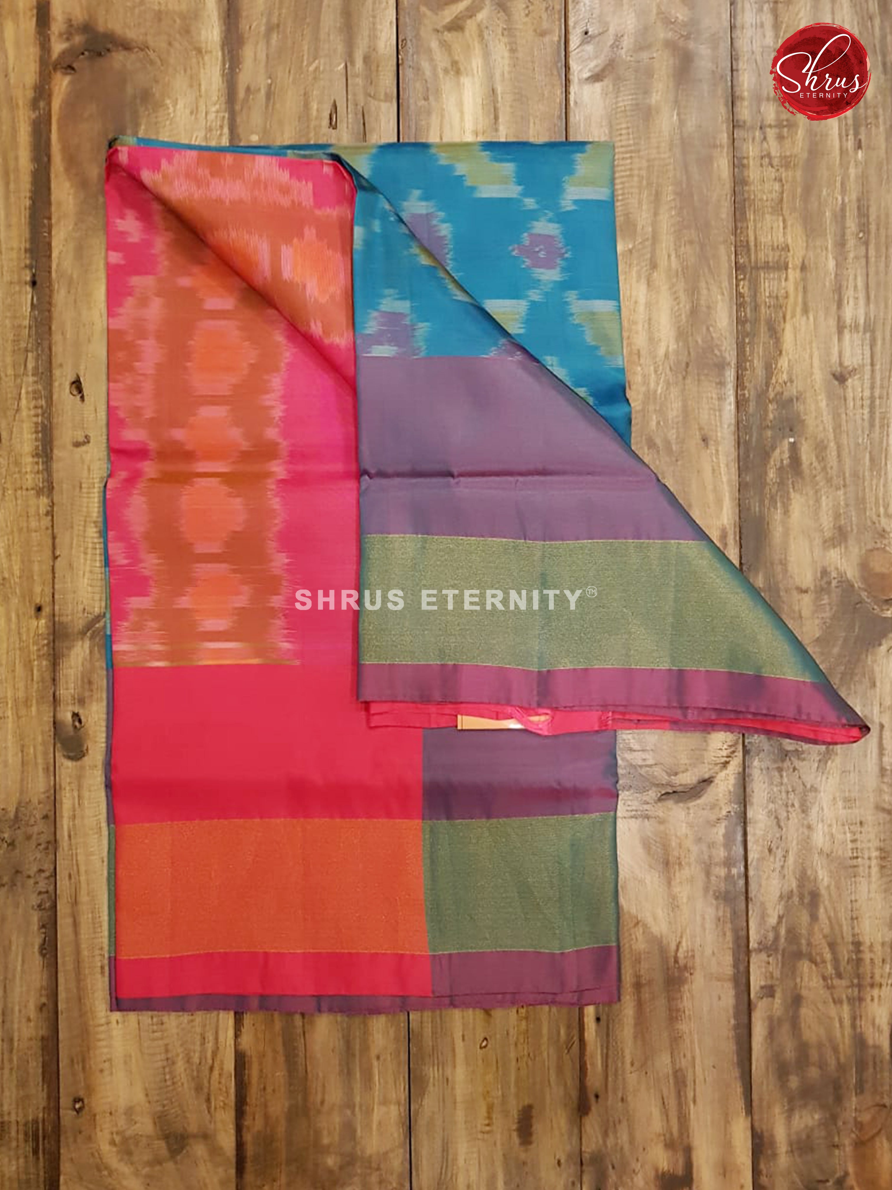 Teal Blue  & Pink - Semi Uppada - Shop on ShrusEternity.com