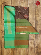 Dark Brown & Sea Green  - Semi Uppada - Shop on ShrusEternity.com