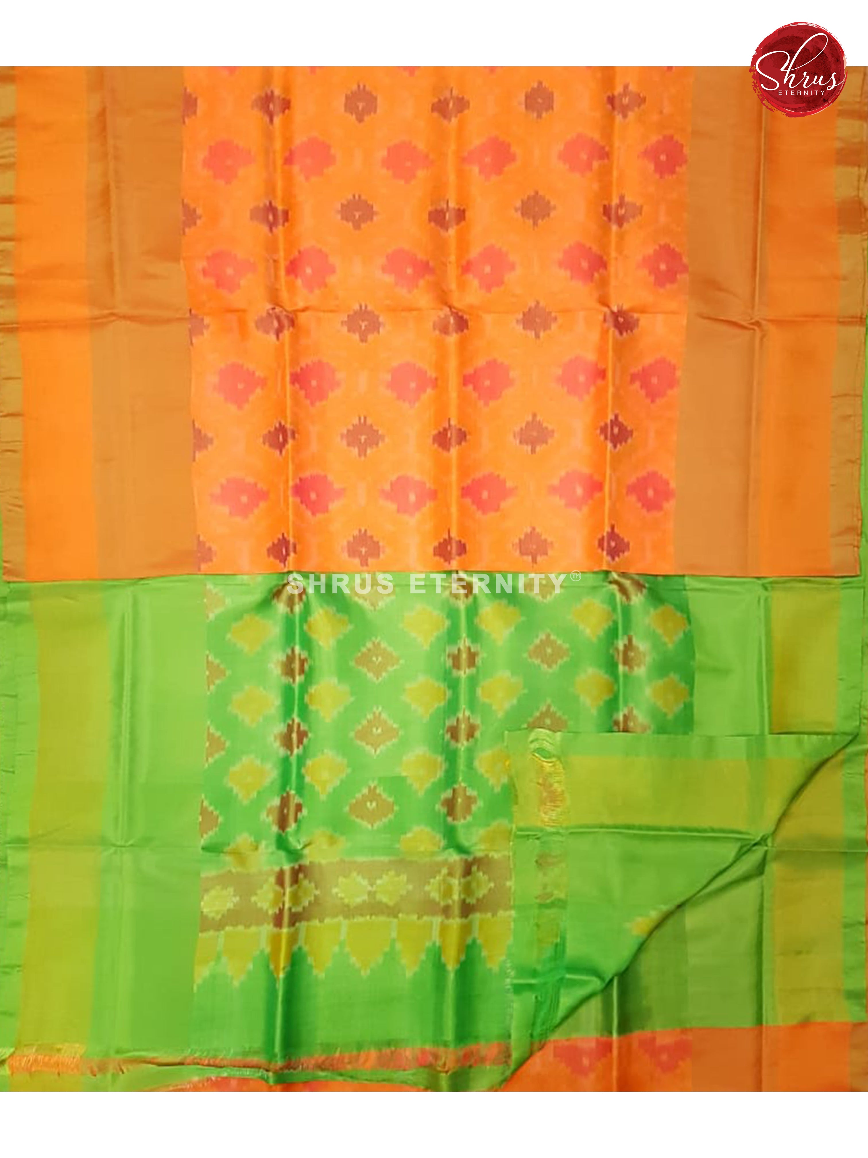 Orange & Green - Semi Uppada - Shop on ShrusEternity.com