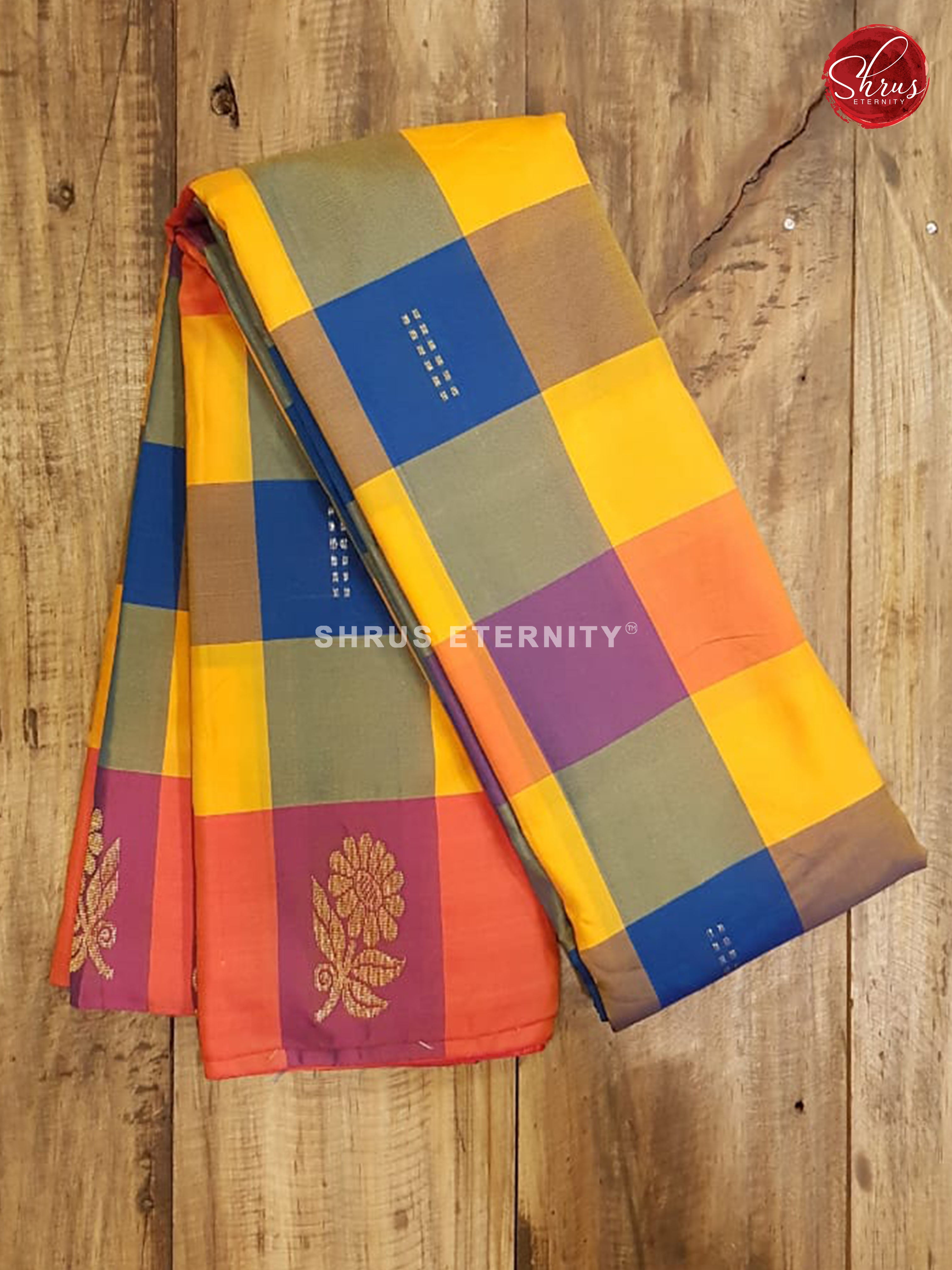 Multicolor & Orange -  Semi Silk - Shop on ShrusEternity.com
